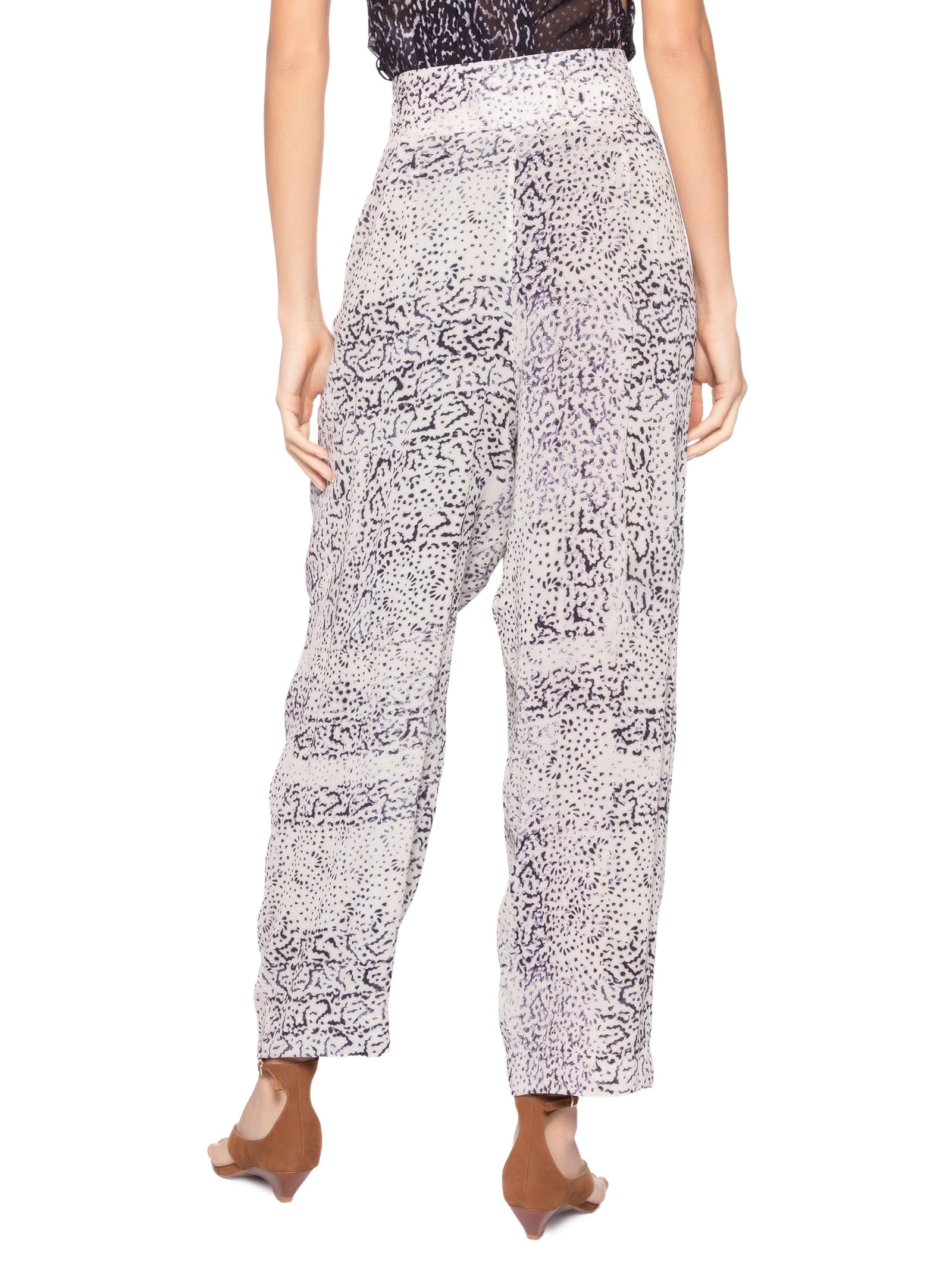 Calça Pregas Textura Tile Feminina – Preto Animale