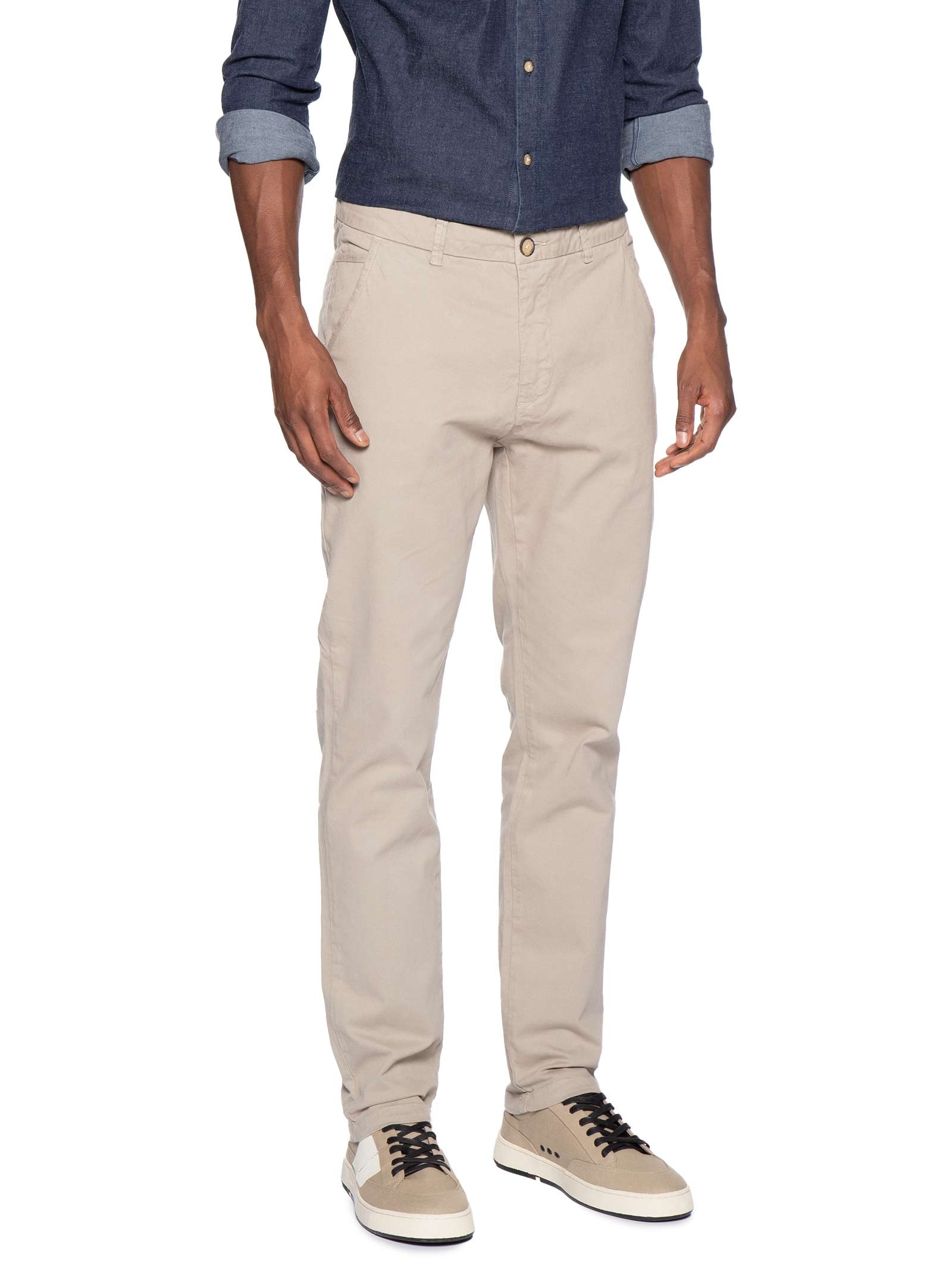 Calça Reta Casual Masculina Iron Cinza Reserva