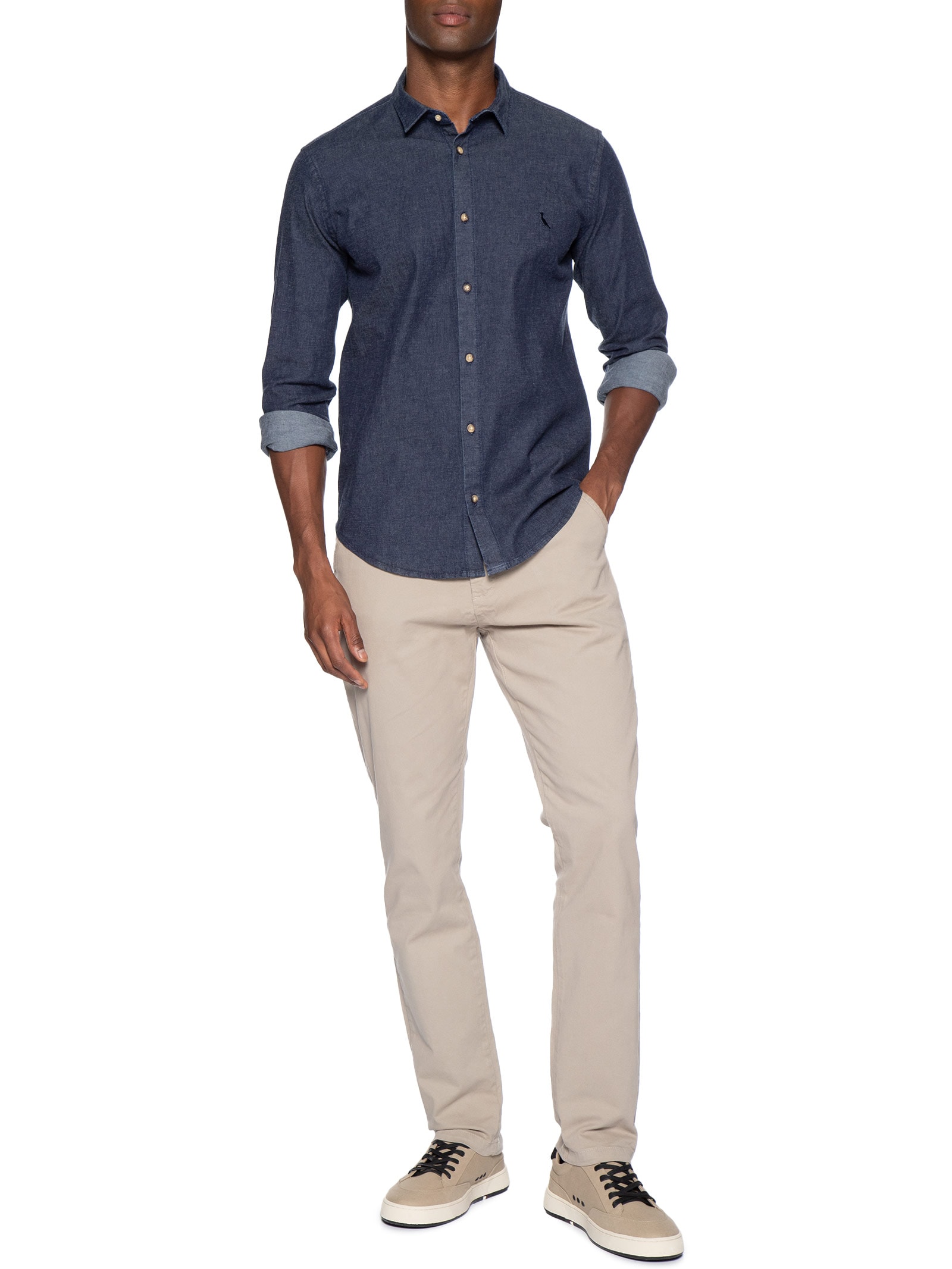 Calça Reta Casual Masculina Iron – Cinza Reserva