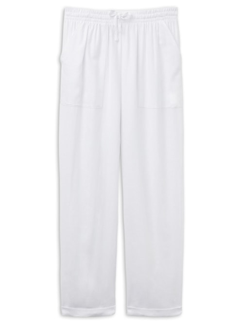 Calça Reta Em Linho e Viscose - Branco