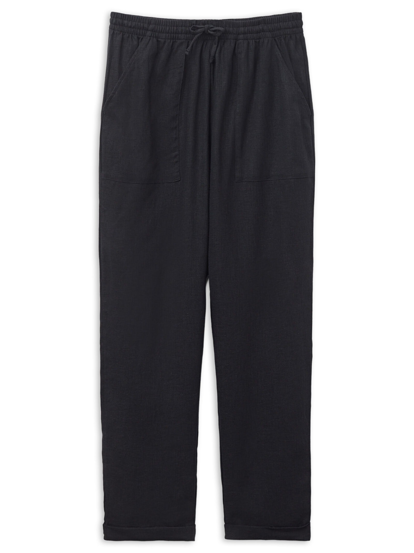 Calça Reta Em Linho e Viscose Preto Calzedonia