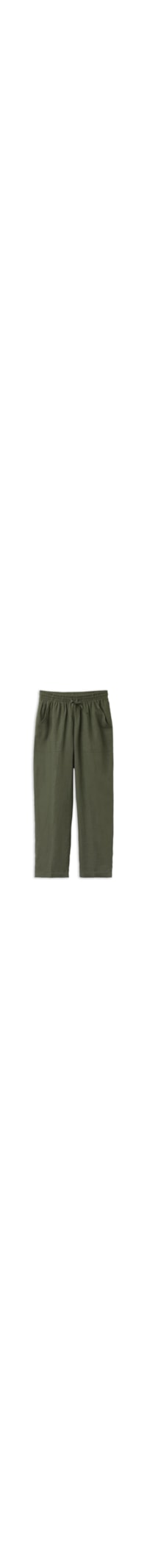 Calça Reta Em Linho e Viscose - Verde