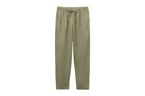Calça Reta Em Linho e Viscose - Verde