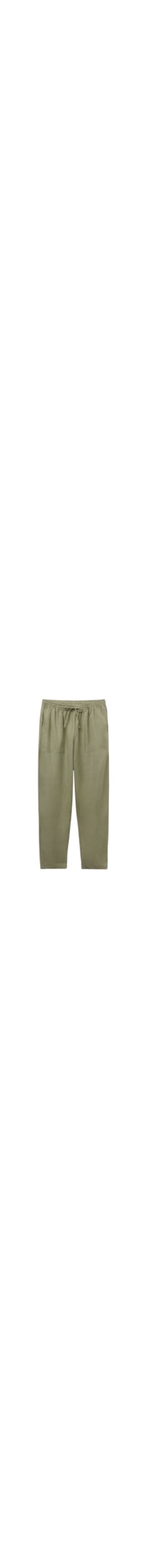 Calça Reta Em Linho e Viscose - Verde