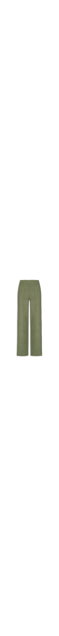 Calça Reta em Malha Tricot com Nervura Feminina – Verde