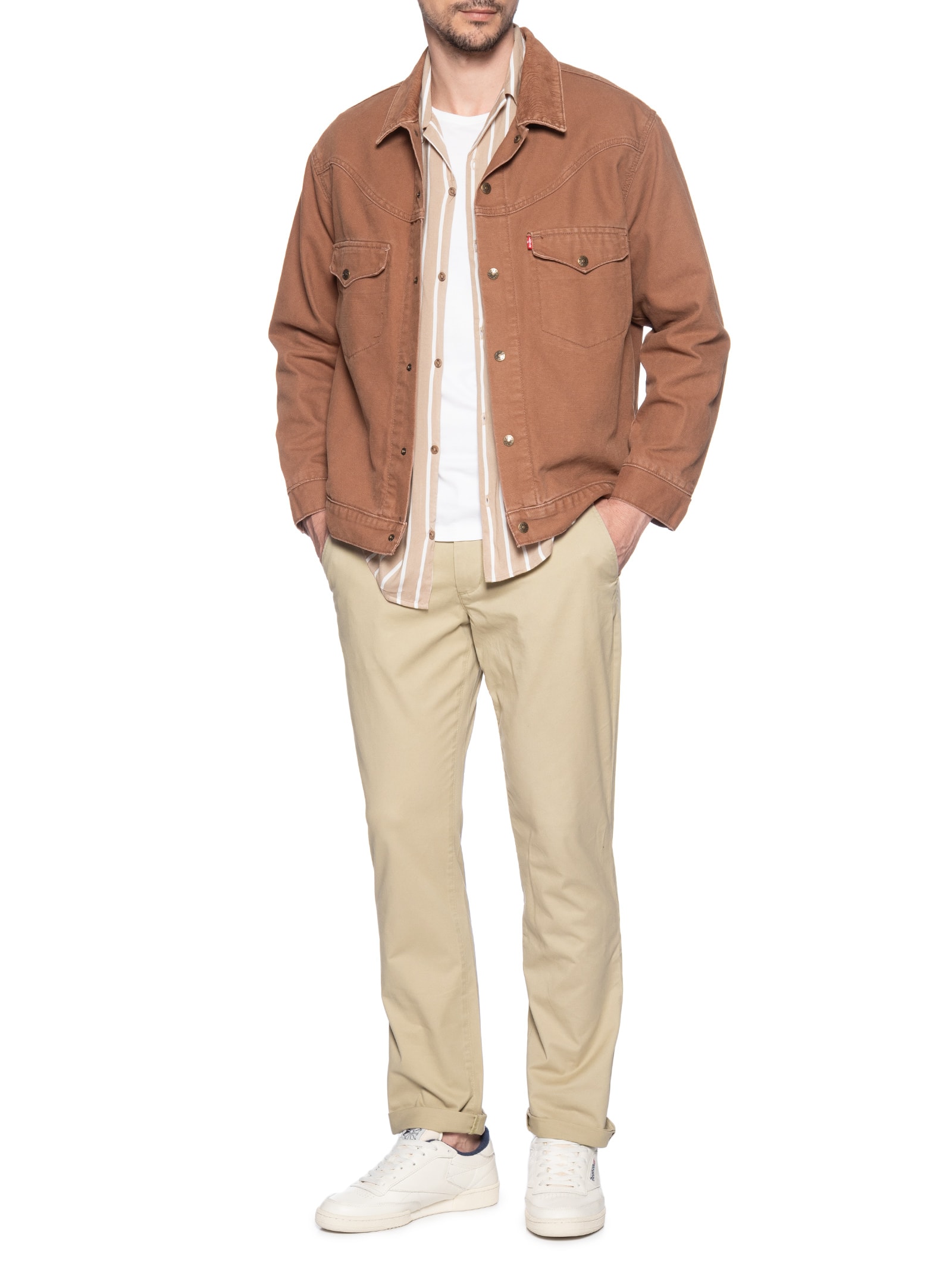 Calça Reta Essential Core Denton Bege Tommy Hilfiger