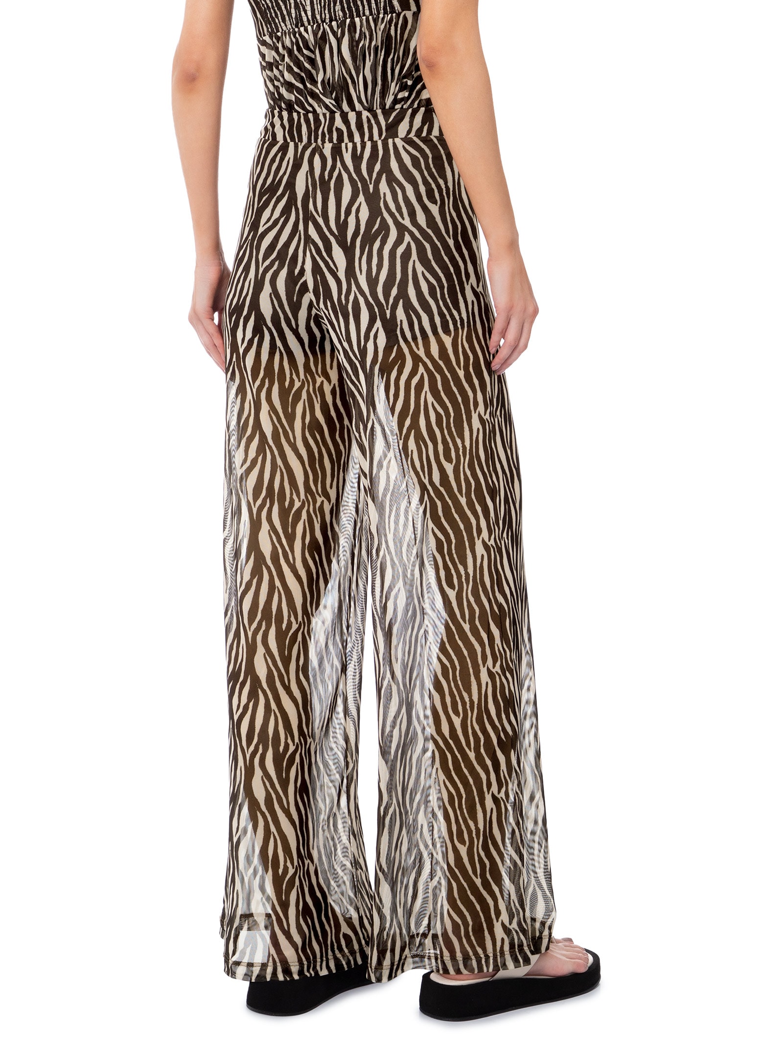 Calça Reta Feminina Est Zebra Urban Sport Preto Animale Jeans