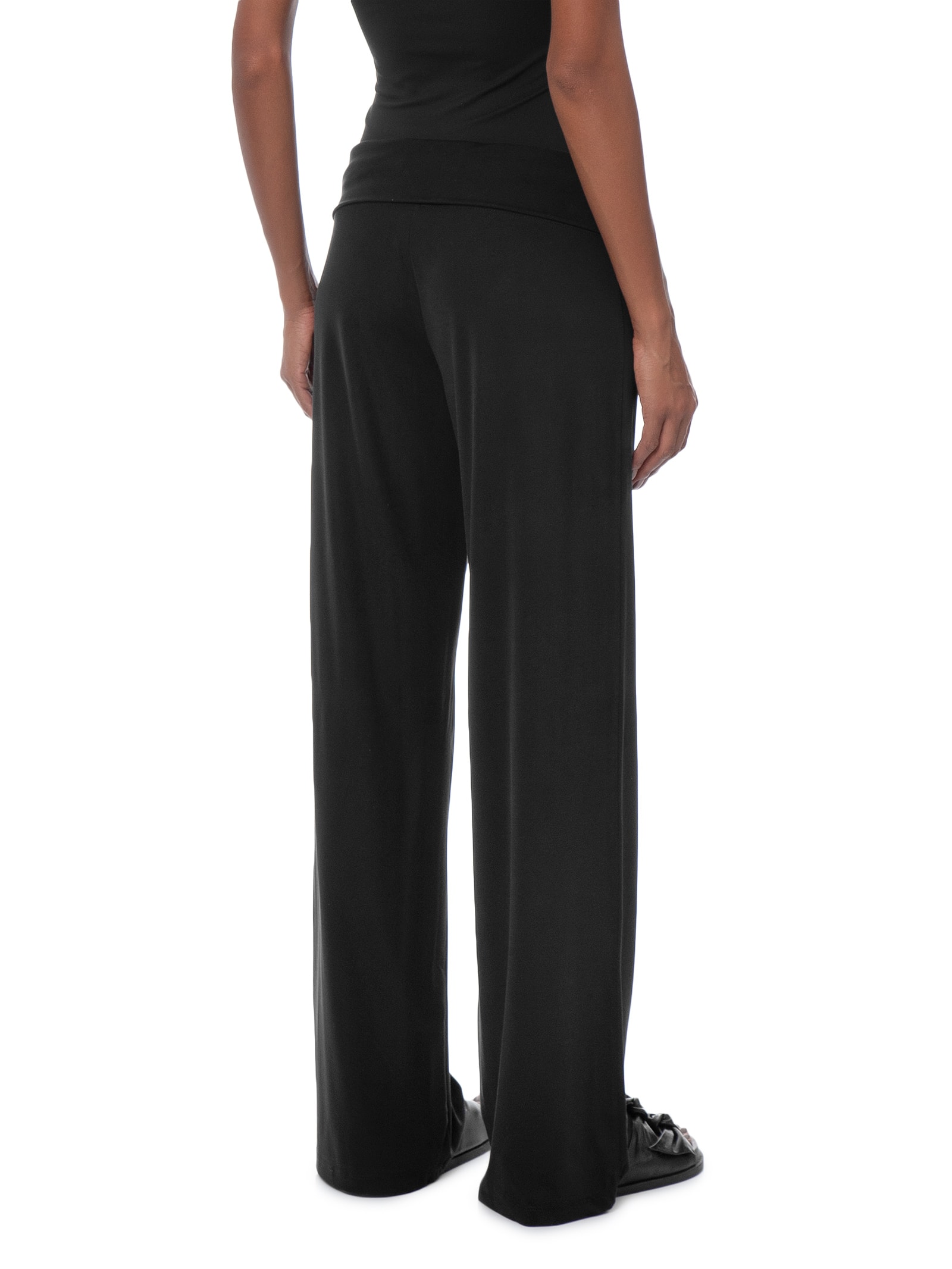 Calça Reta Feminina Honey Fold Over Preto Cotton On
