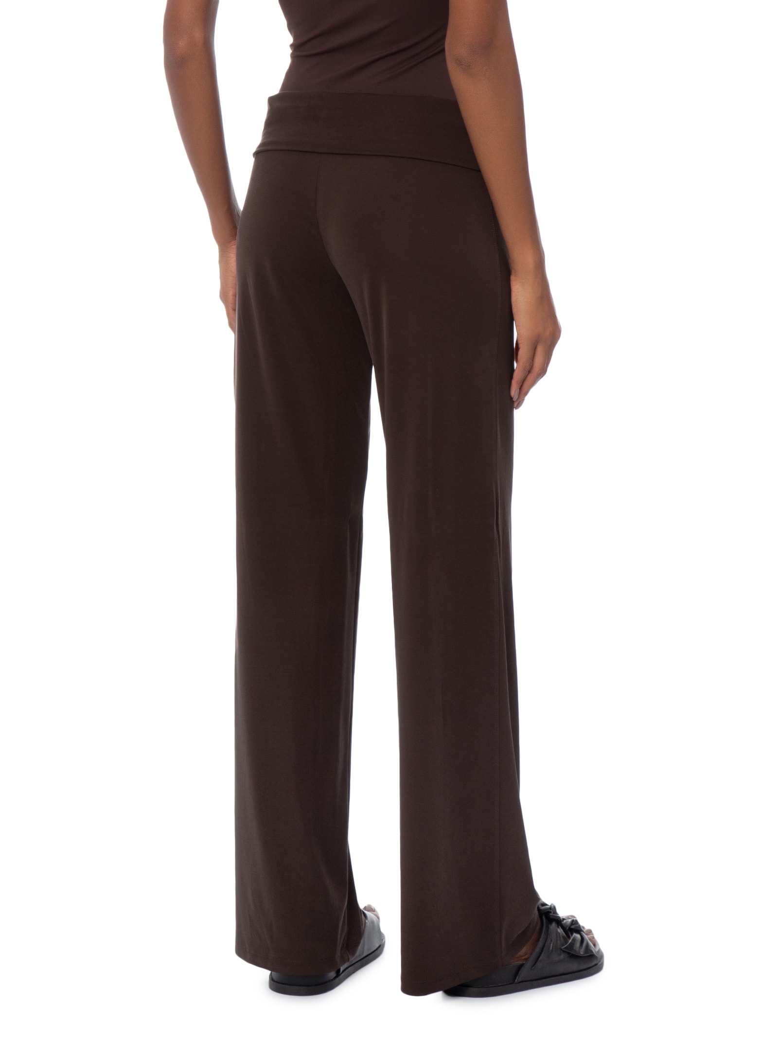 Calça Reta Feminina Honey Fold Over – Marrom Cotton On
