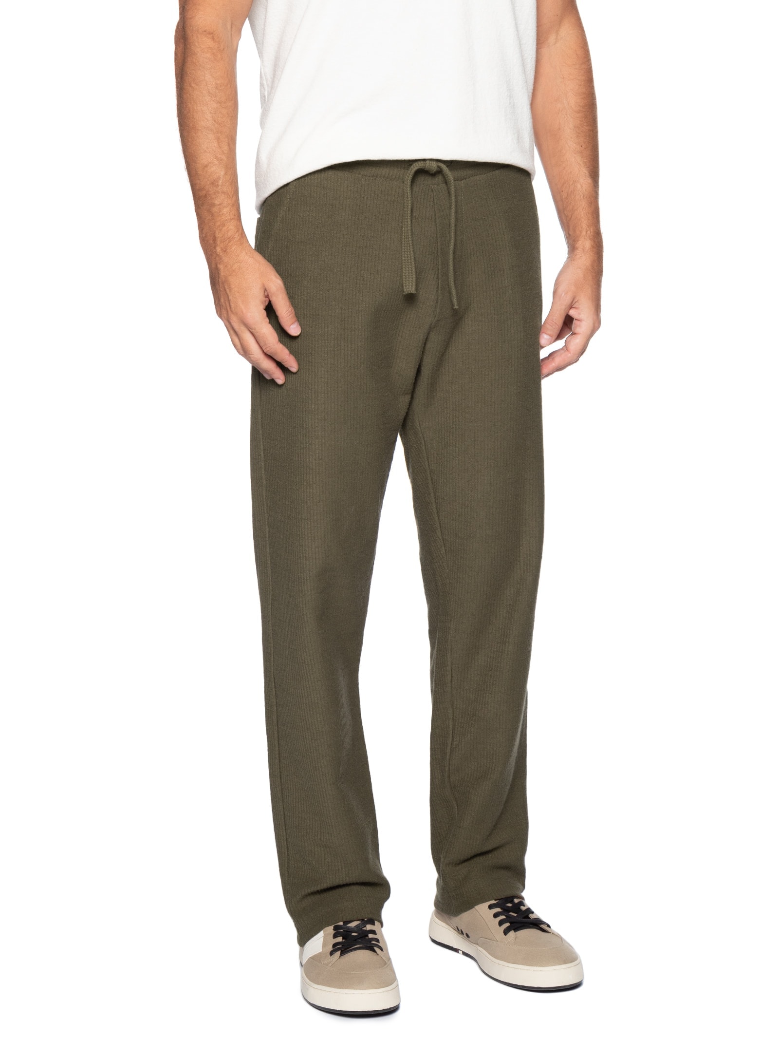 Calça Reta Masculina Basic Canelado Marrom Osklen