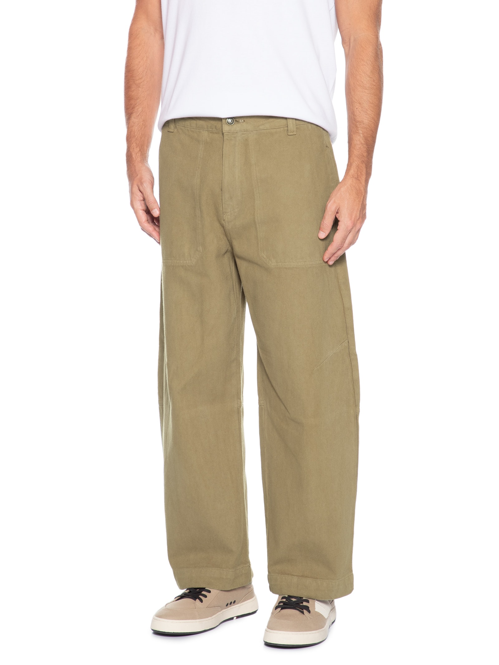 Calça Reta Masculina Cotton Stonewash Over Marrom Osklen