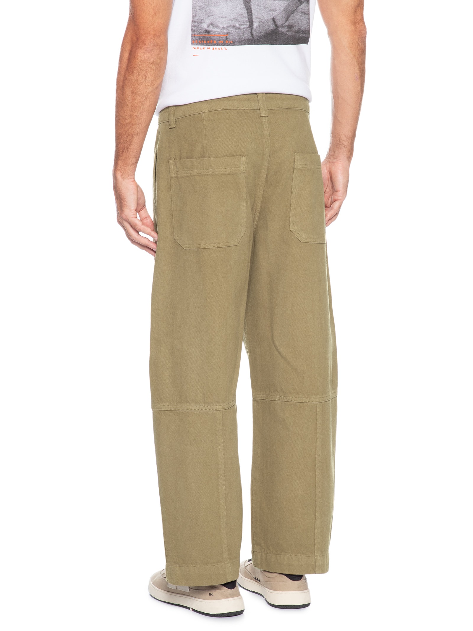 Calça Reta Masculina Cotton Stonewash Over Marrom Osklen