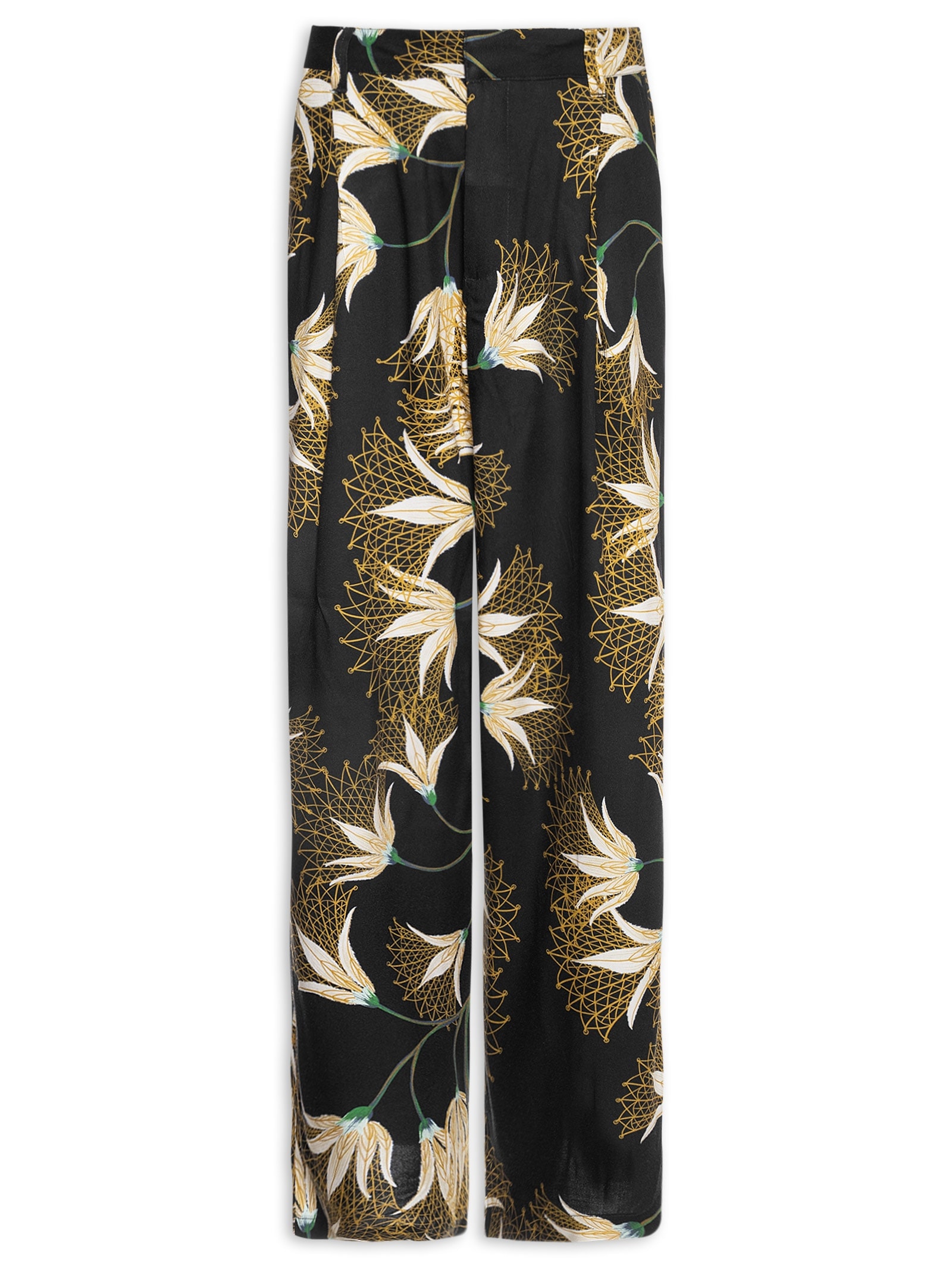 Calça Reta Masculina  Jazz Floral Trama – Preto Osklen