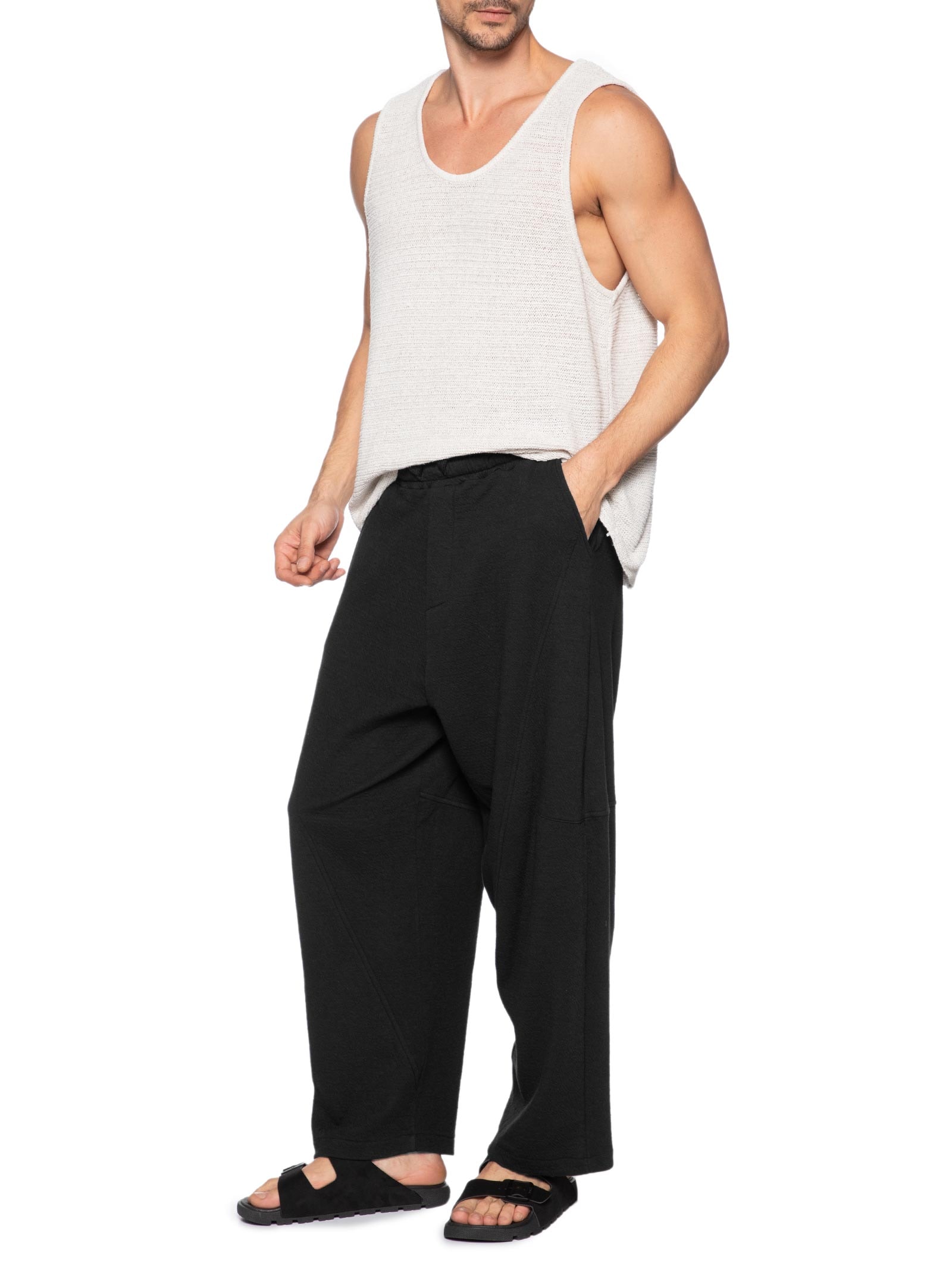 Calça Reta Masculina Over Wrinkle Bold Preto Osklen