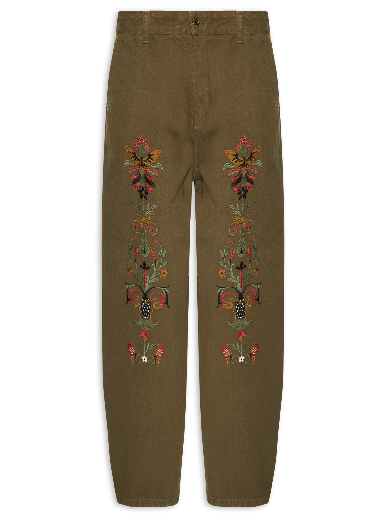 Calça Reta Masculina Tokyo Bordado Insetcs Cotton – Marrom Osklen