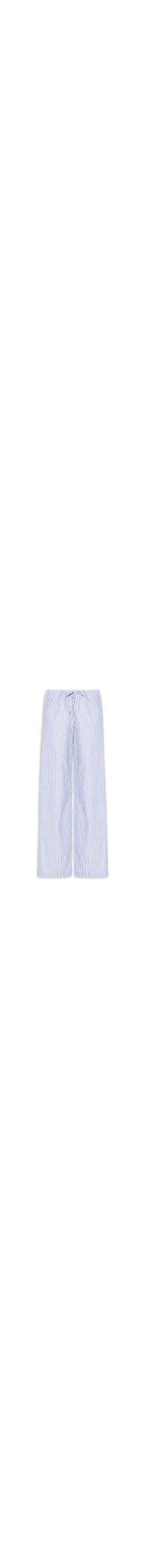Calça Reta Tricoline Listras Feminina - Azul