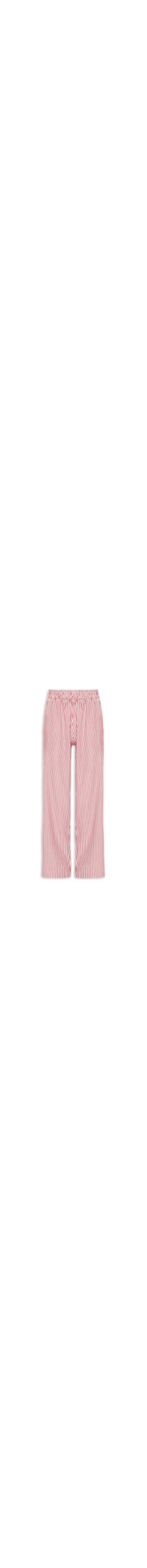 Calça Reta Tricoline Listras Feminina - Vermelho