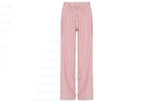 Calça Reta Tricoline Listras Feminina – Vermelho