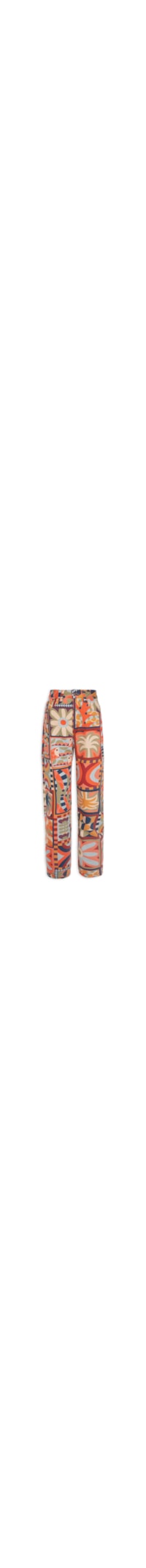 Calça Sarja Grafico Tropical - Laranja