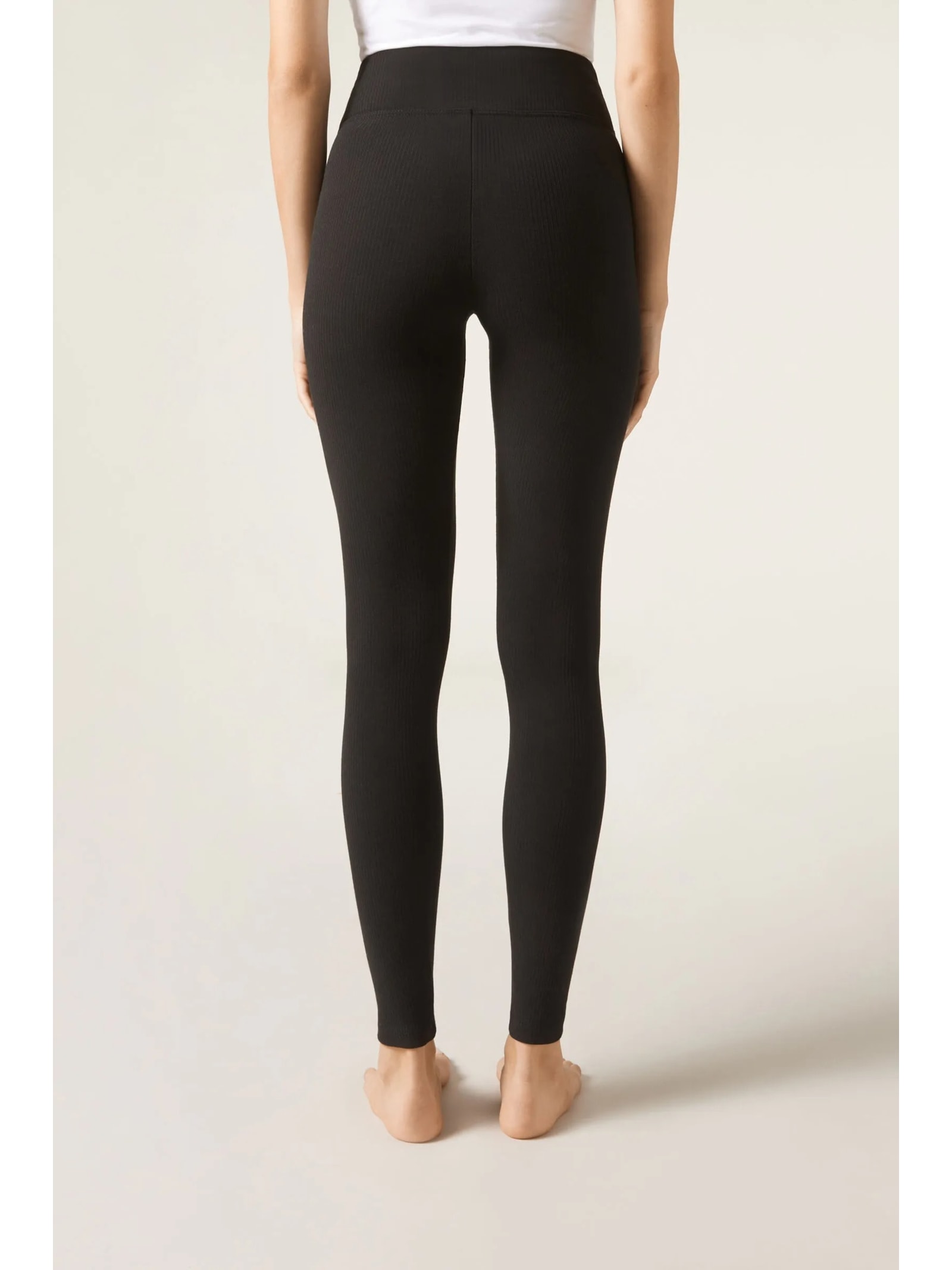 Calça Skinny Canelada Com Cashmere Preto Calzedonia
