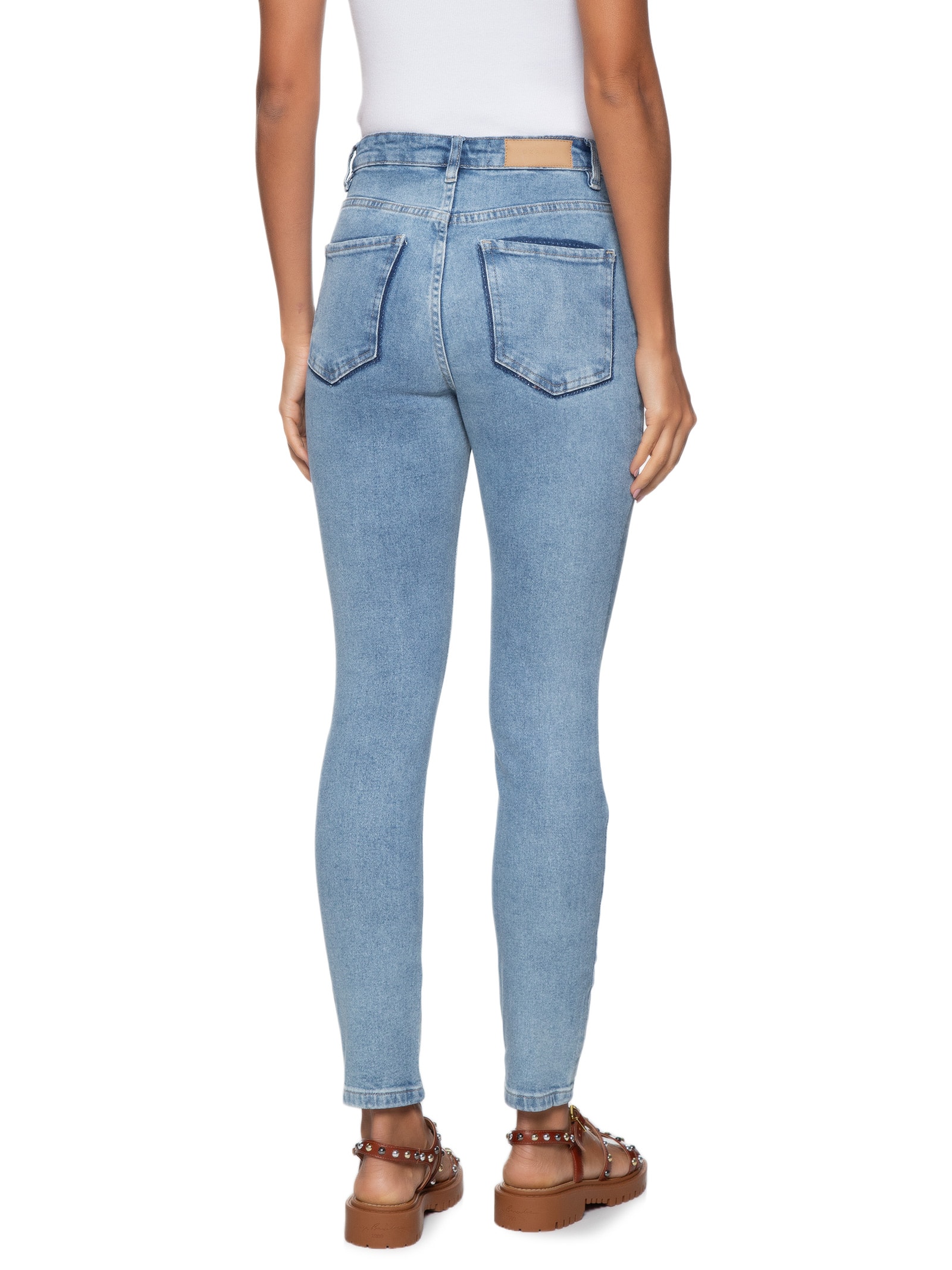 Calça Skinny Feminina Azul Dzarm