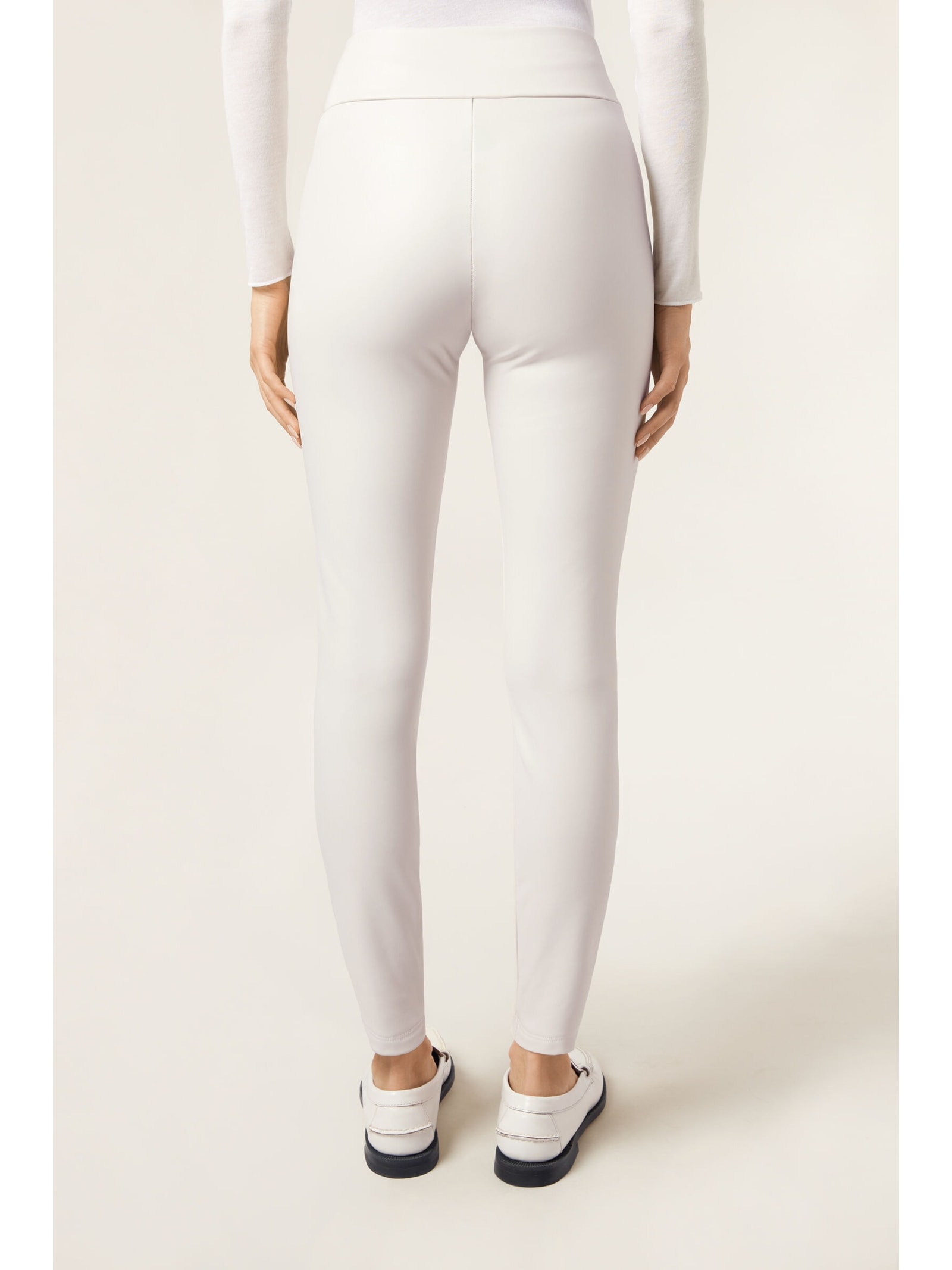 Calça Skinny Térmica Efeito Couro Branco Calzedonia