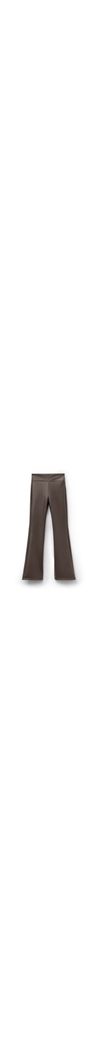 Calça Térmica Flare Com Efeito Couro - Marrom