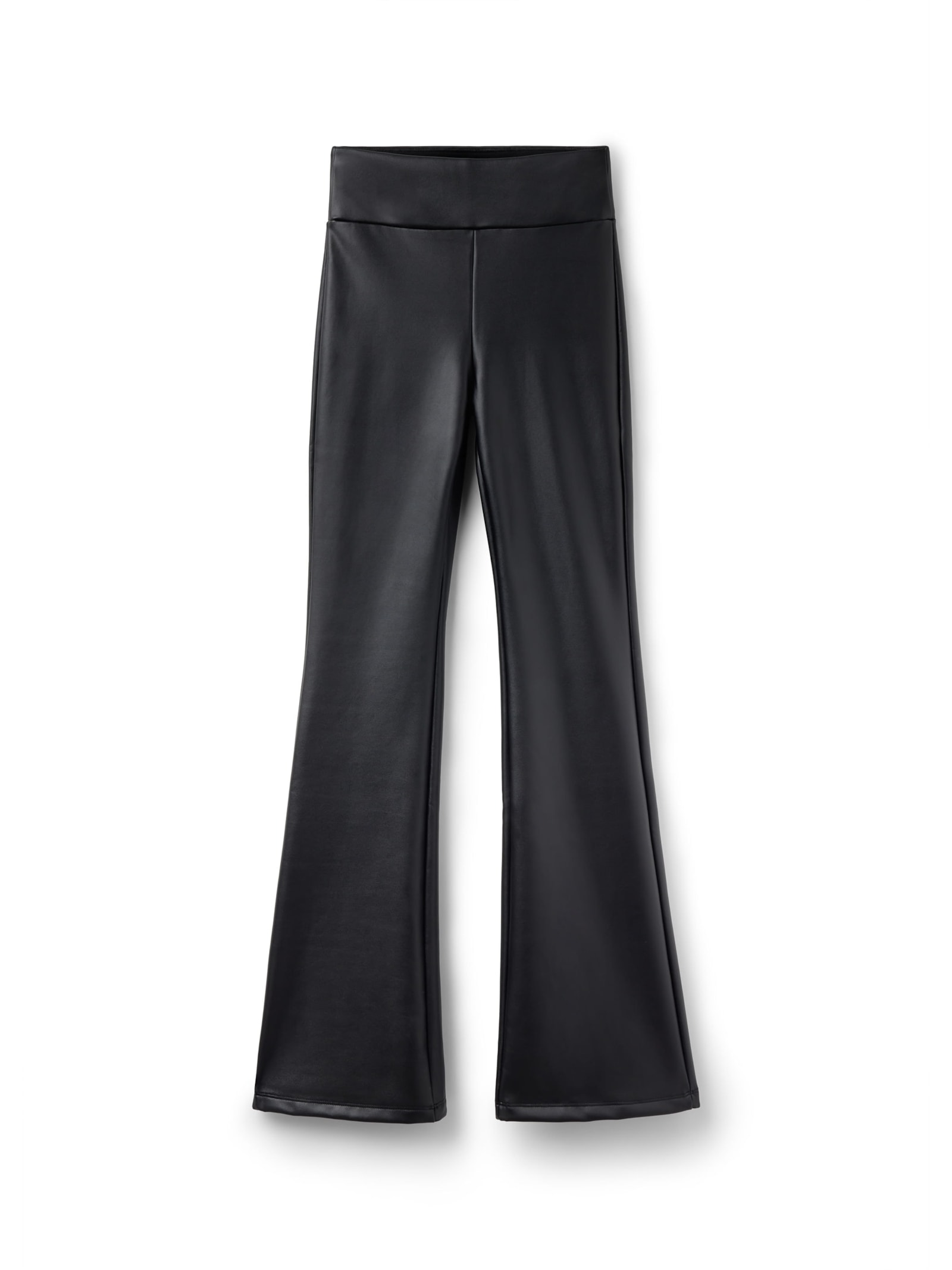 Calça Térmica Flare Com Efeito Couro Preto Calzedonia