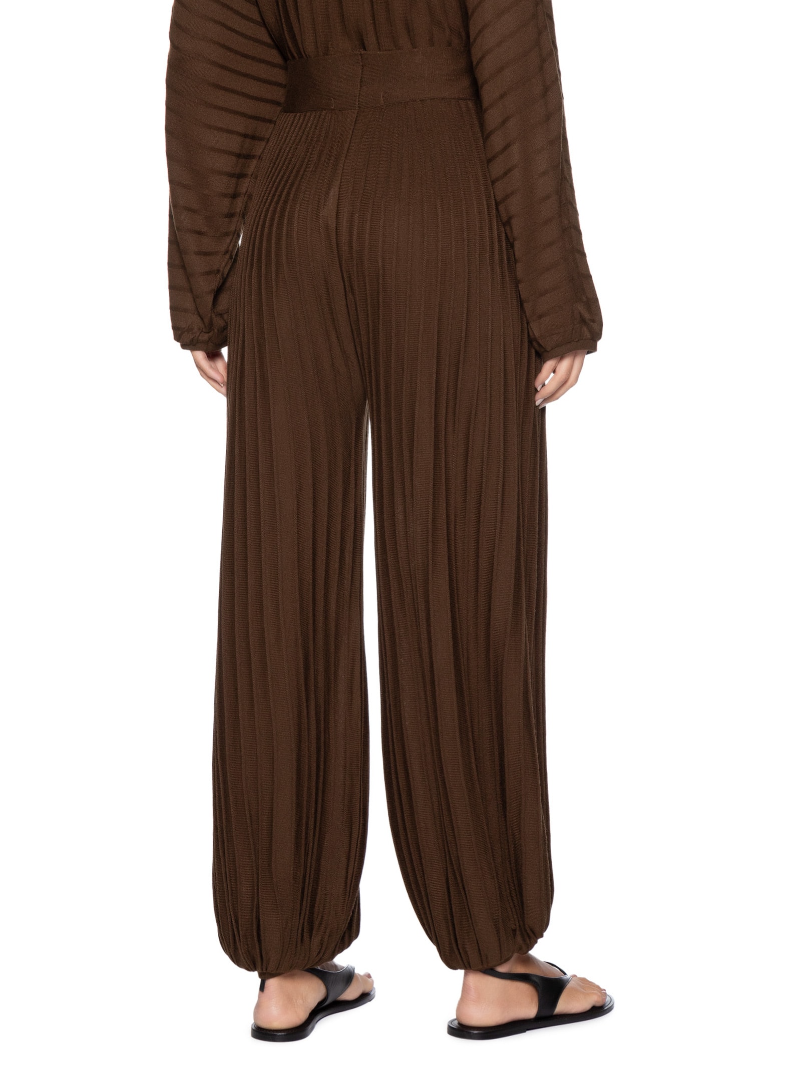 Calça Tricot Aladim Nervuras Feminina – Marrom Dress To