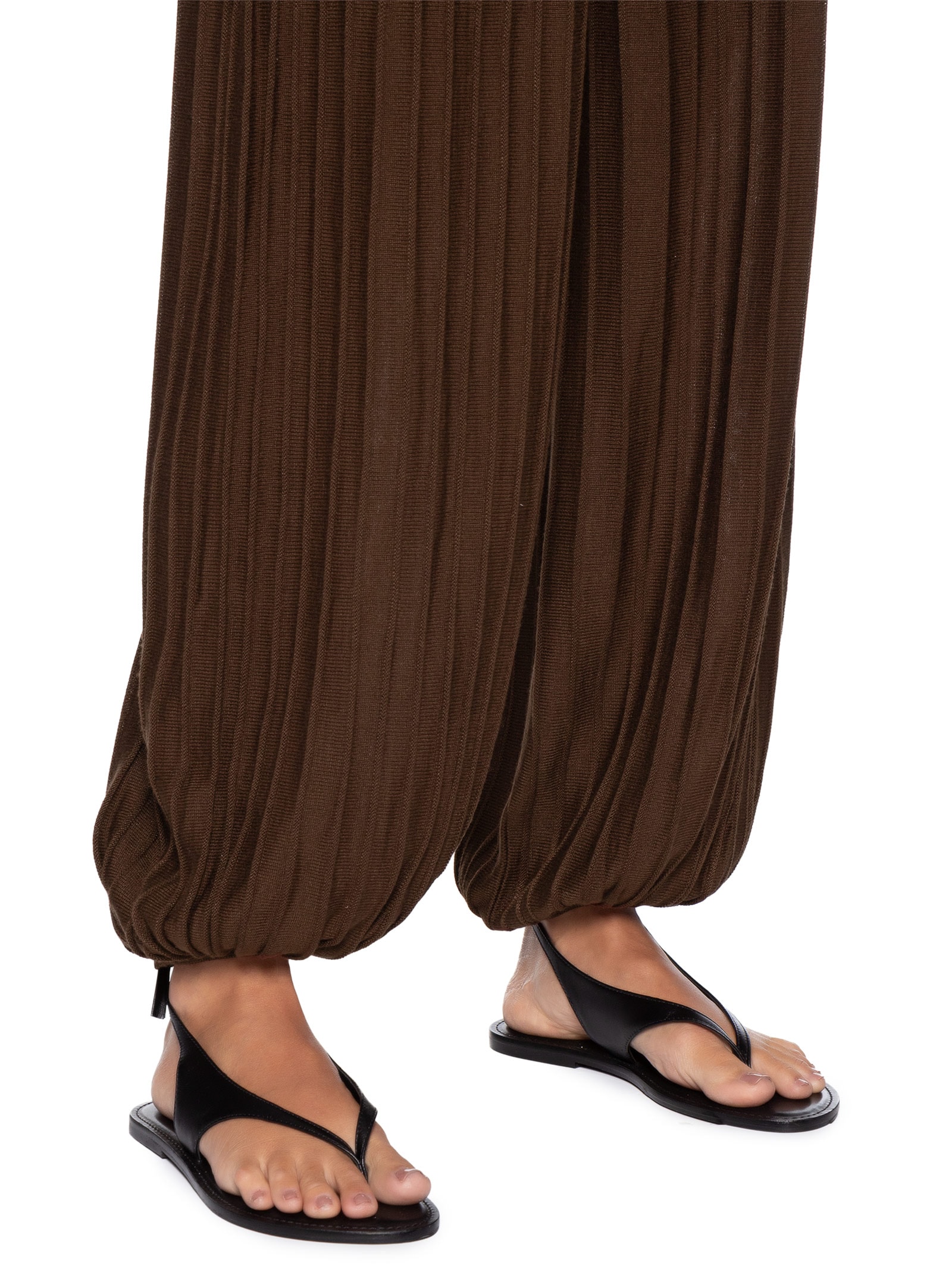 Calça Tricot Aladim Nervuras Feminina – Marrom Dress To