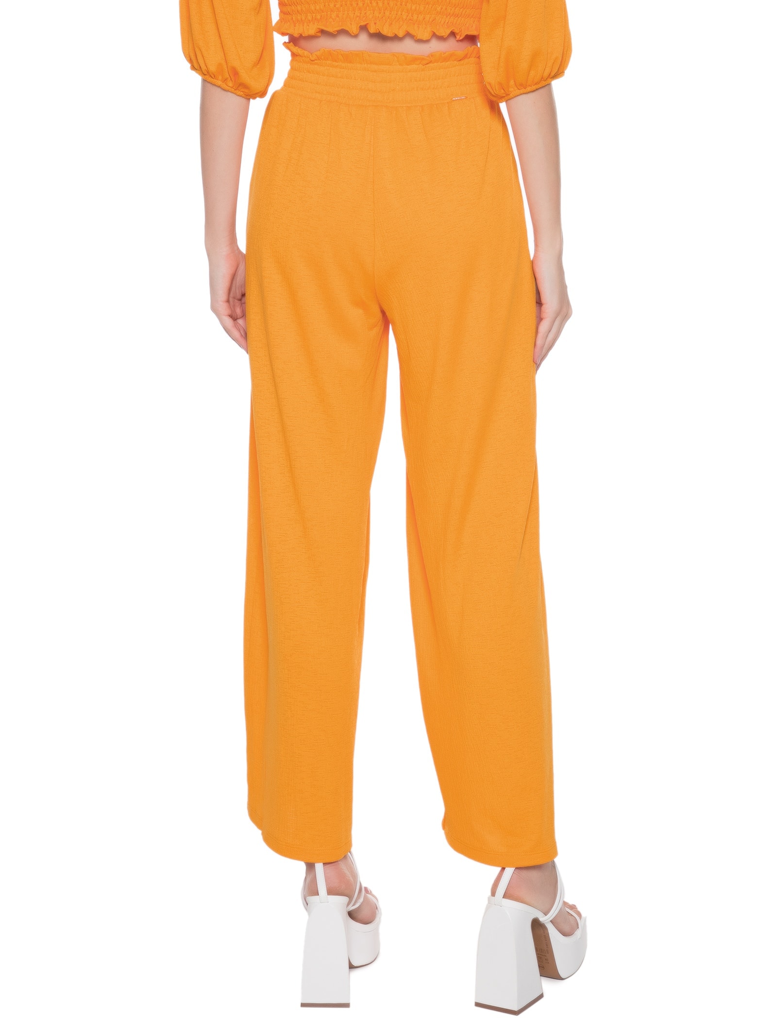 Calça Wide Leg Cintura Alta Laranja My Favorite Things