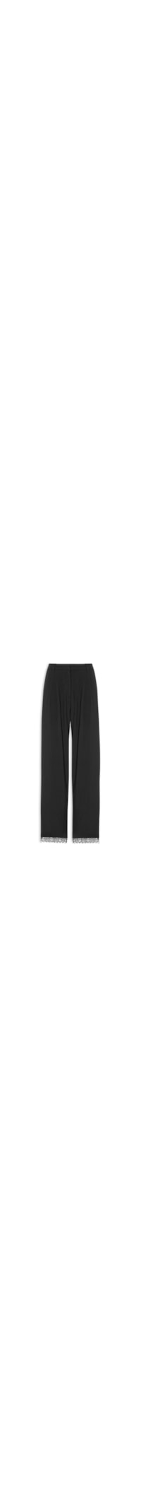 Calça Wide Leg Feminina Cintura Alta Com Renda – Preto