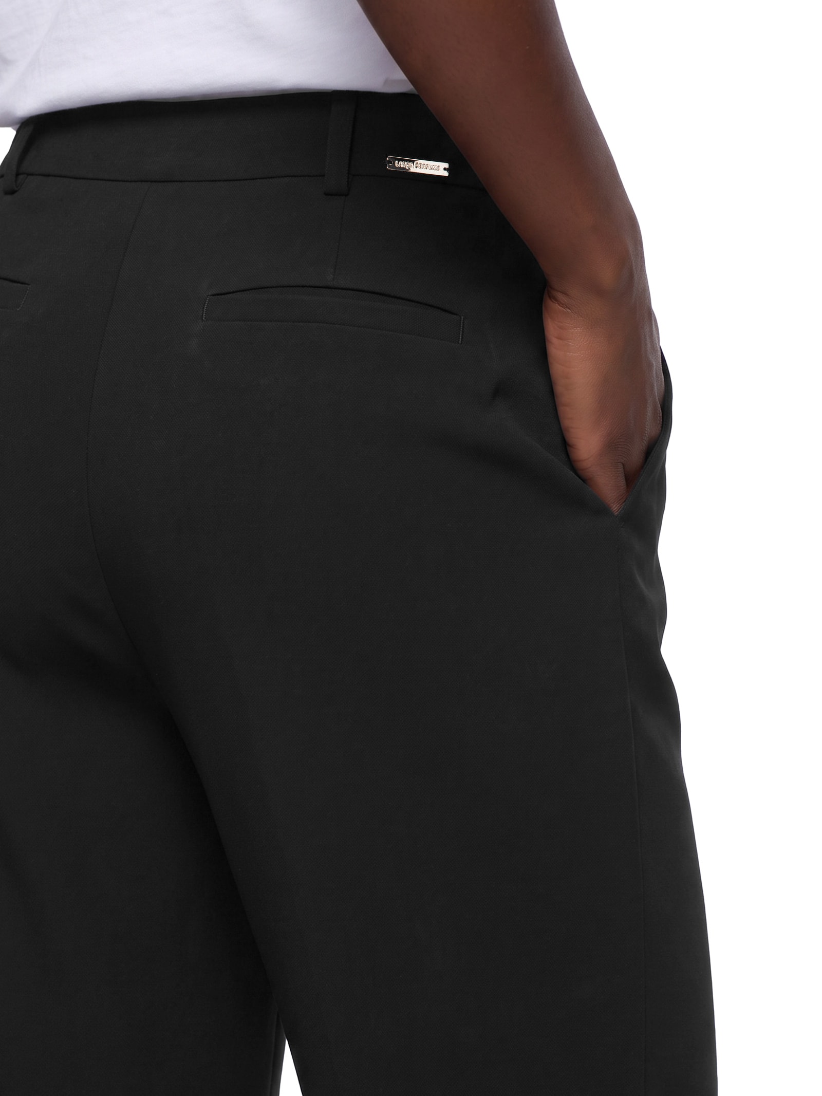 Calça Wide Leg Feminina Cintura Alta Com Renda – Preto Lança Perfume