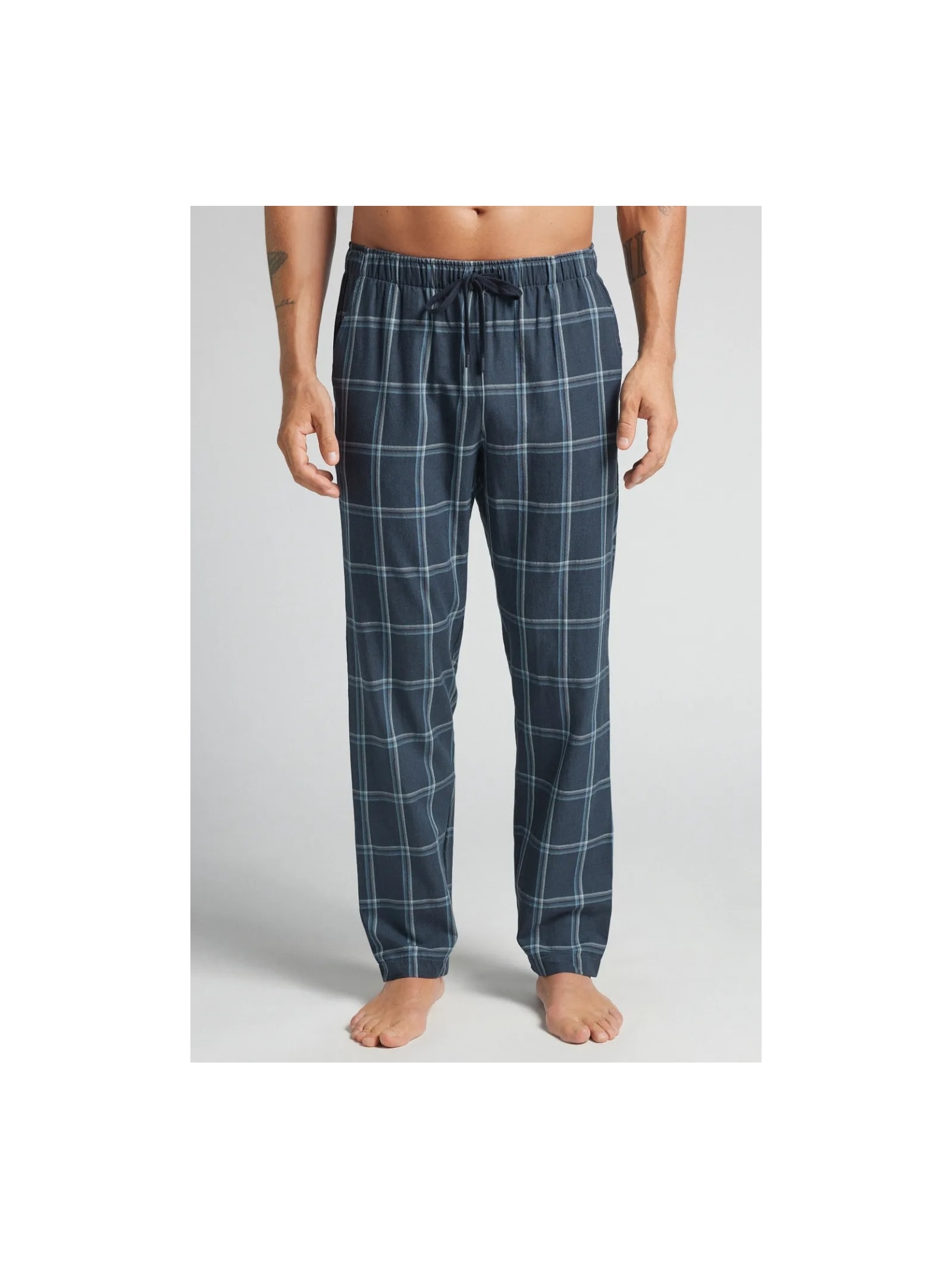 Calça Xadrez Em Algodão Azul Intimissimi