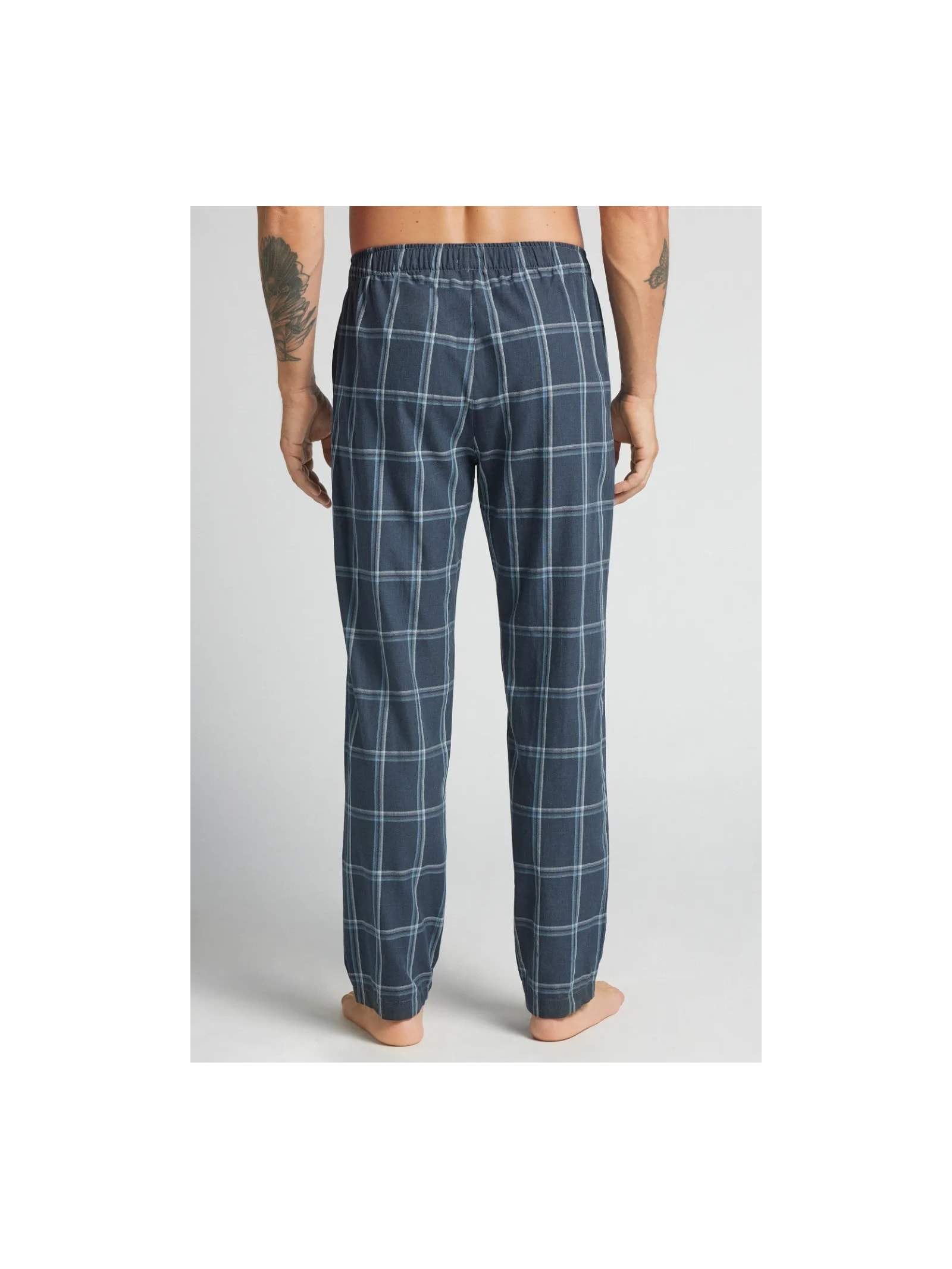 Calça Xadrez Em Algodão Azul Intimissimi