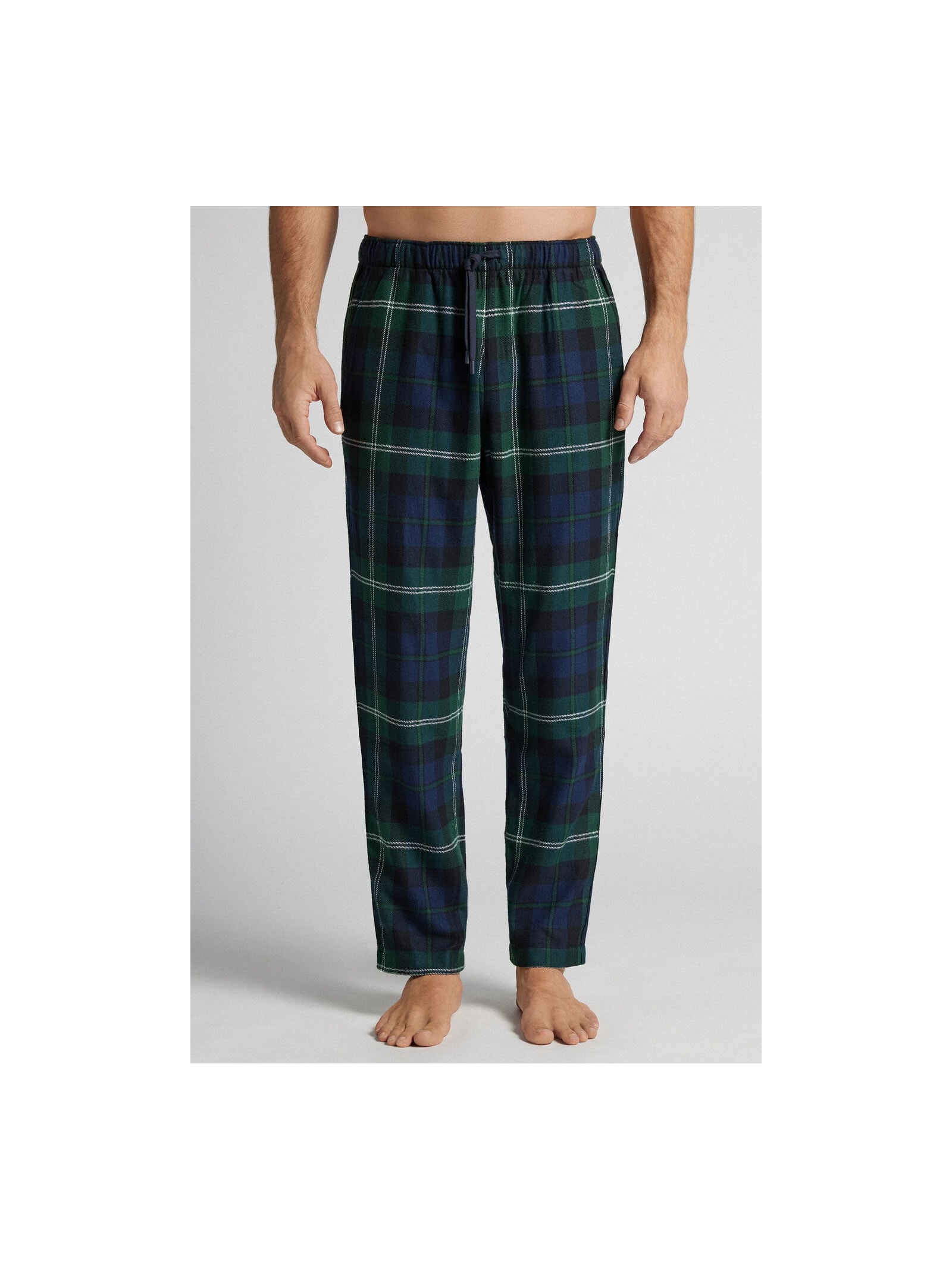 Calça Xadrez Em Algodão Soft Azul Intimissimi