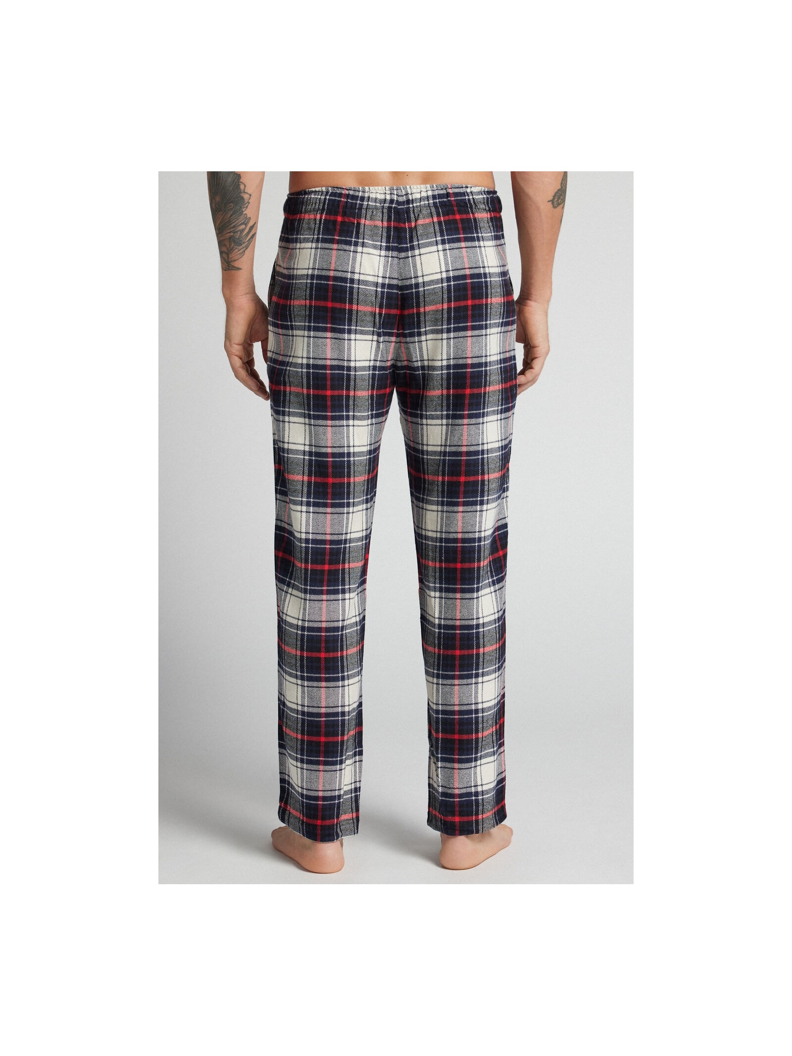 Calça Xadrez Em Algodão Soft Azul Intimissimi