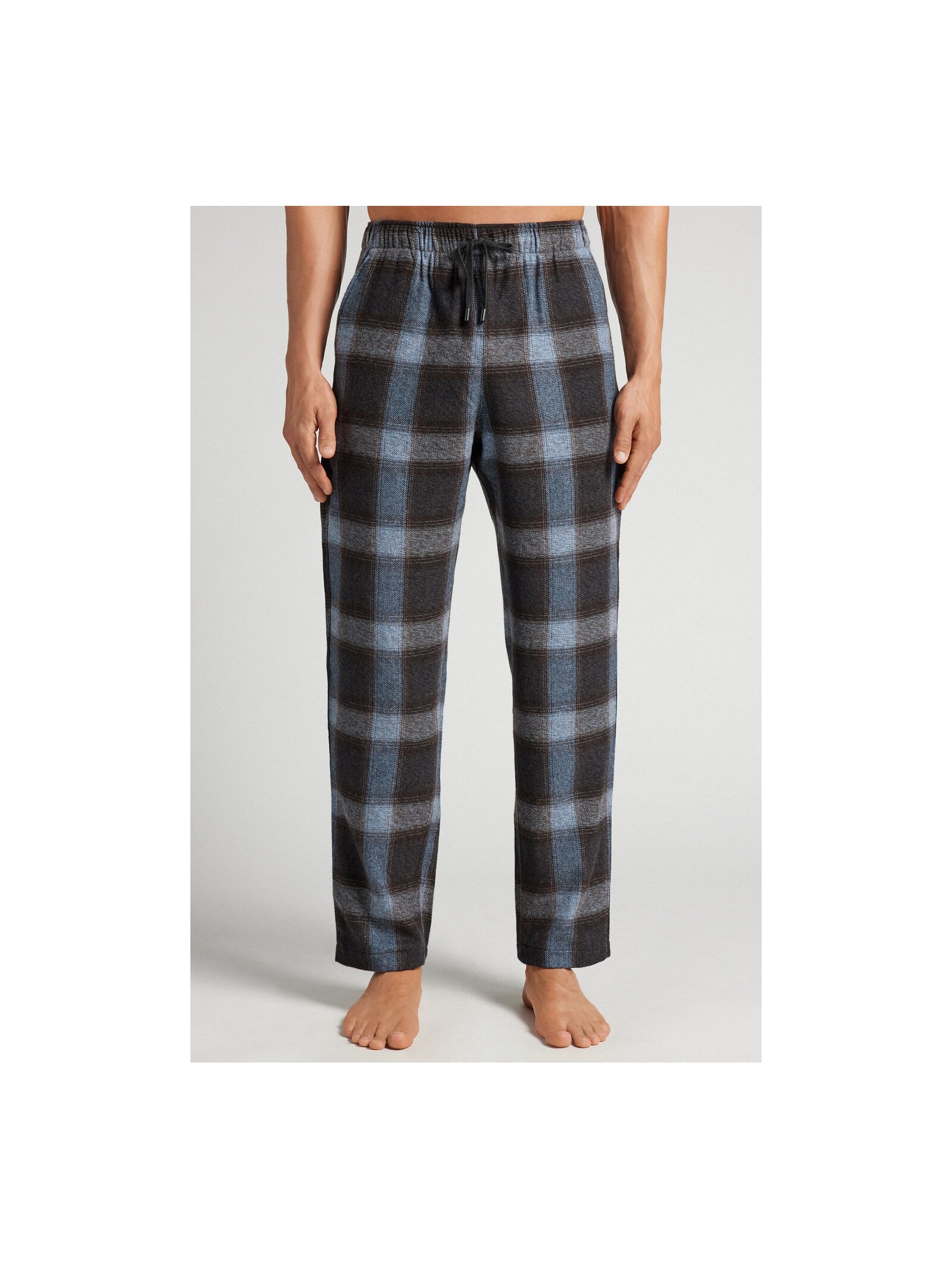 Calça Xadrez Em Algodão Soft Azul Intimissimi