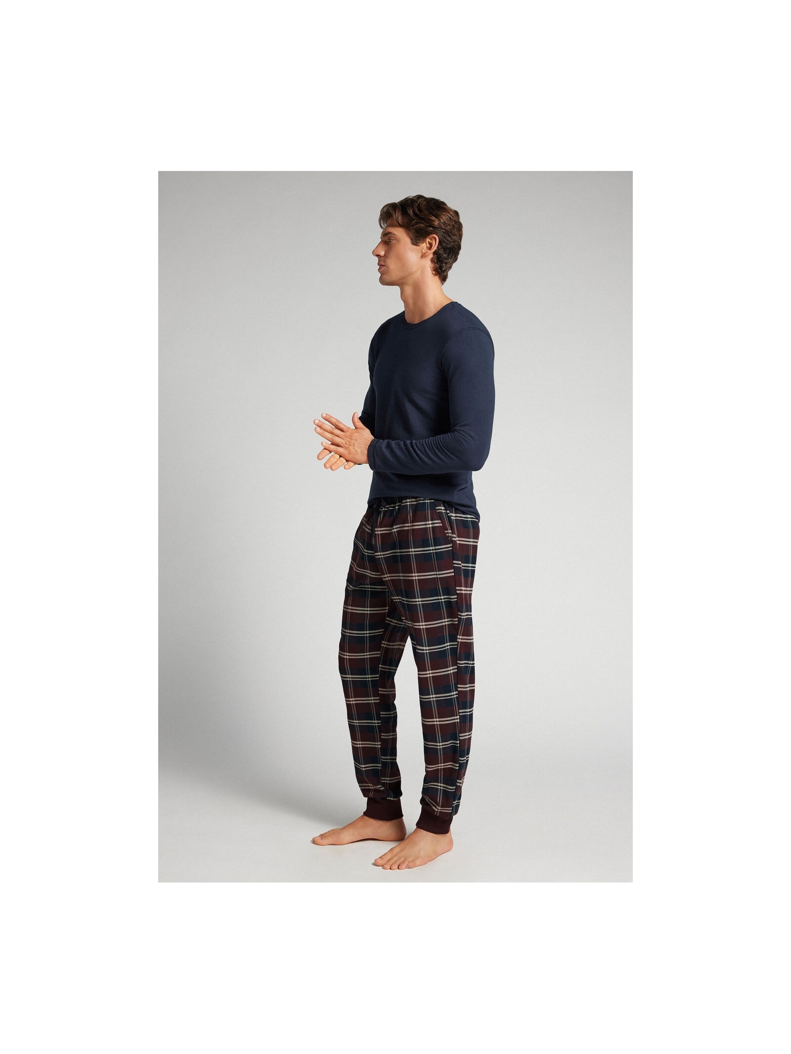 Calça Xadrez Em Algodão Soft Vermelho Intimissimi