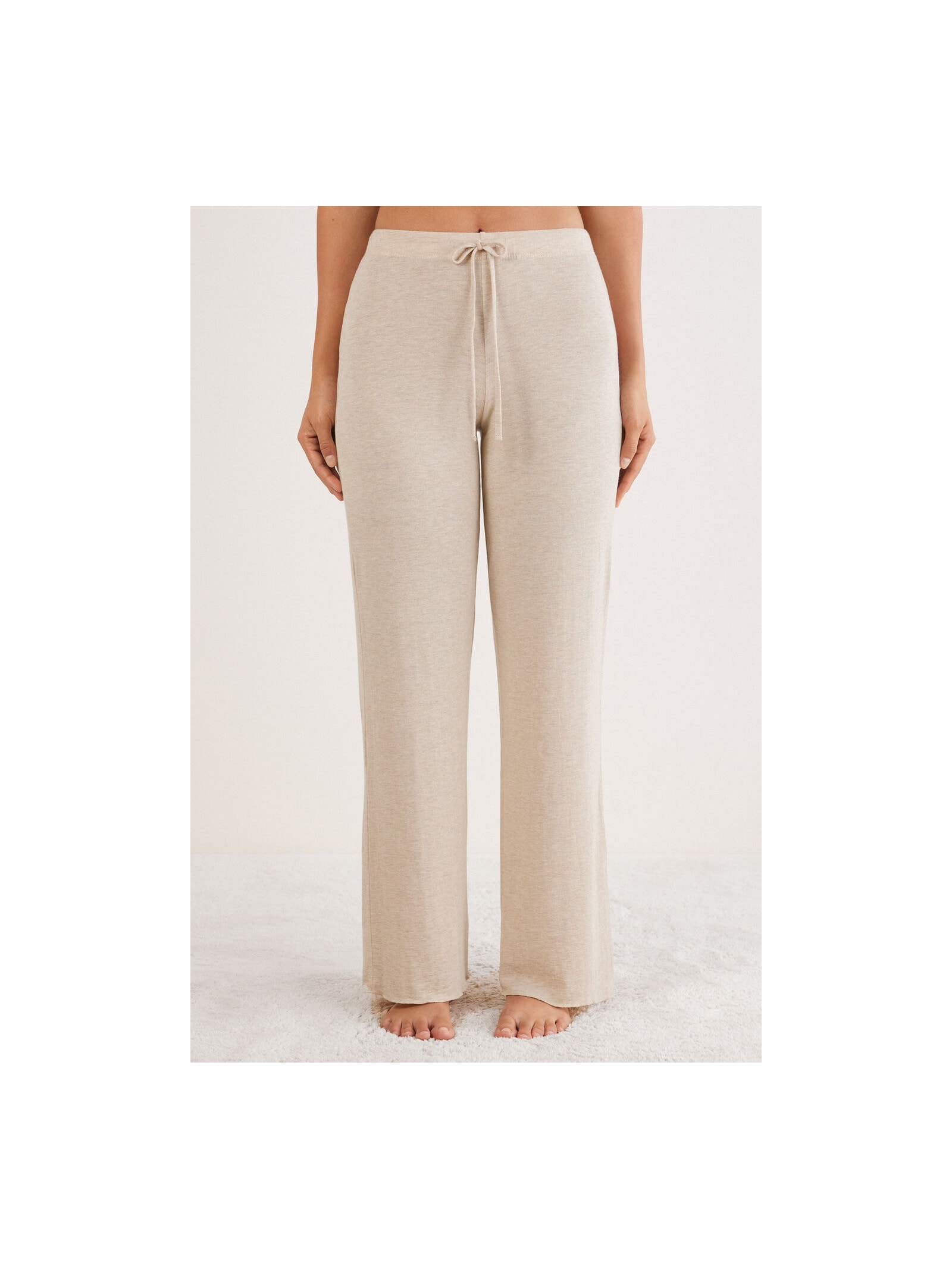 Calças Pantalona Em Modal Com Cashmere Ultralight Bege Intimissimi