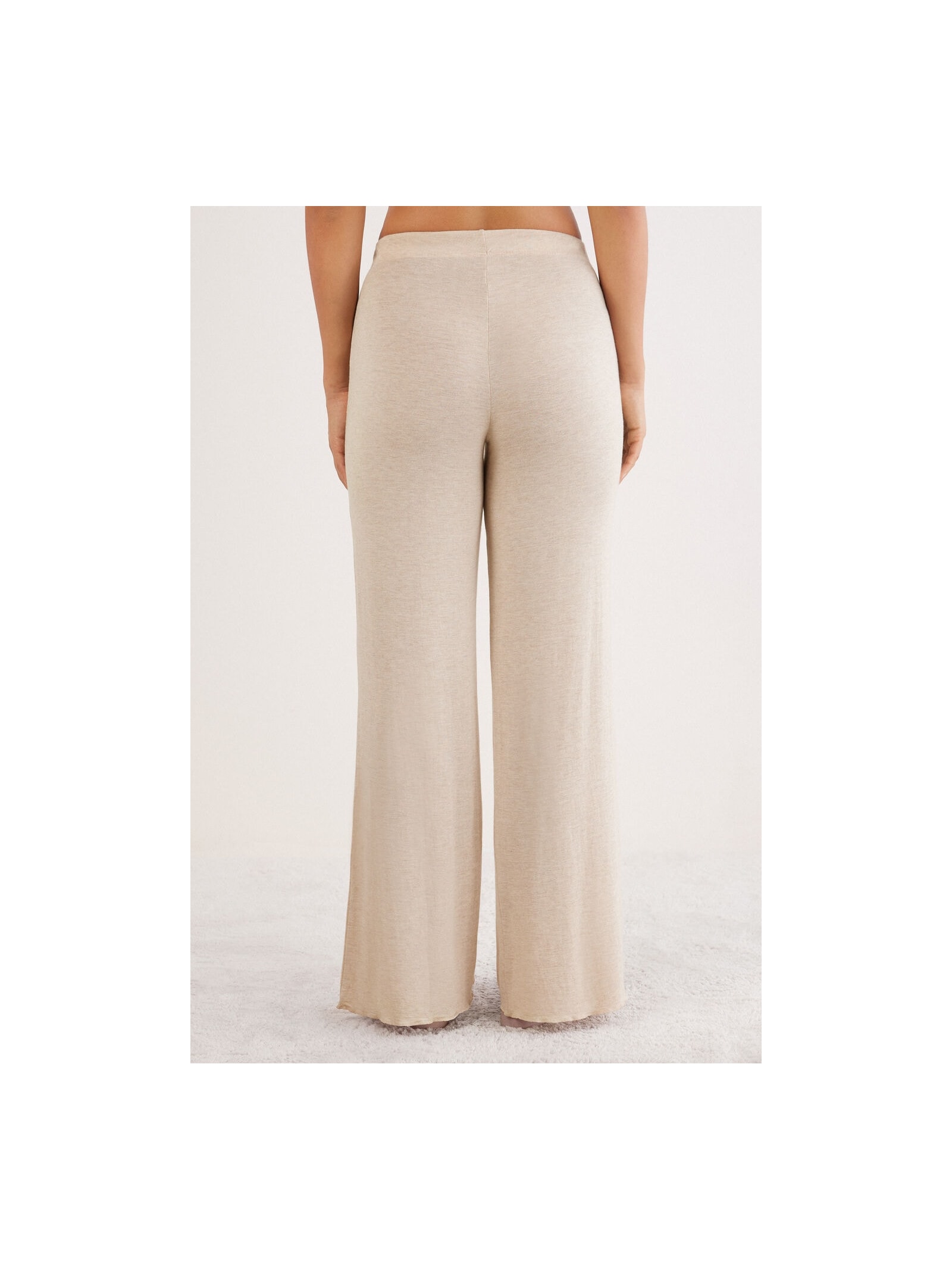 Calças Pantalona Em Modal Com Cashmere Ultralight Bege Intimissimi