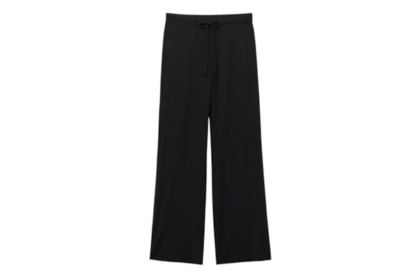 Calças Pantalona Em Modal Com Cashmere Ultralight - Preto