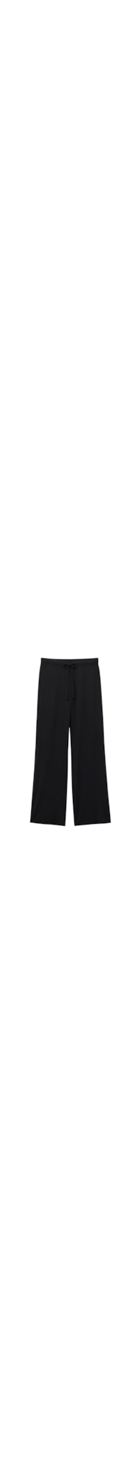 Calças Pantalona Em Modal Com Cashmere Ultralight - Preto