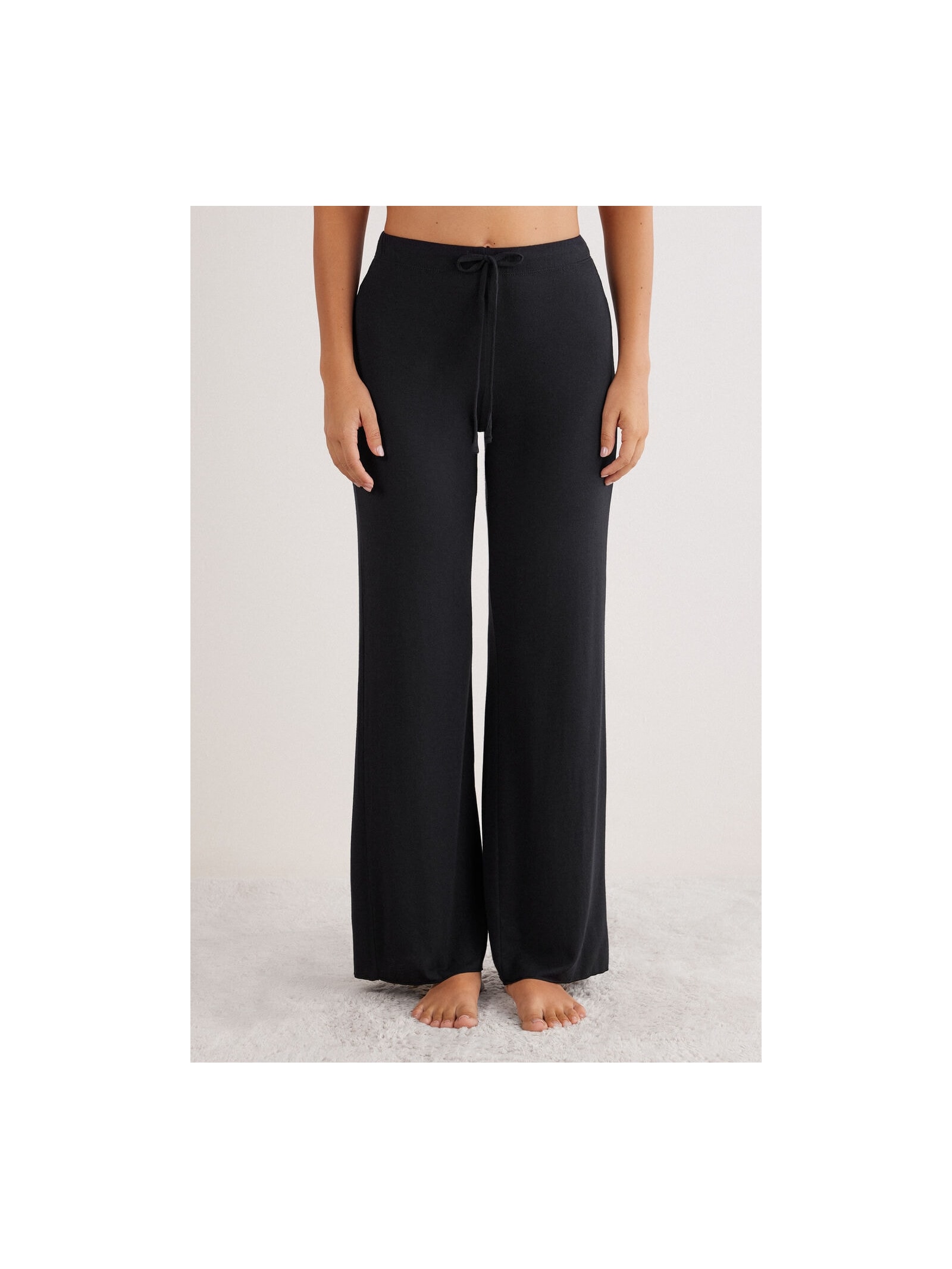 Calças Pantalona Em Modal Com Cashmere Ultralight Preto Intimissimi