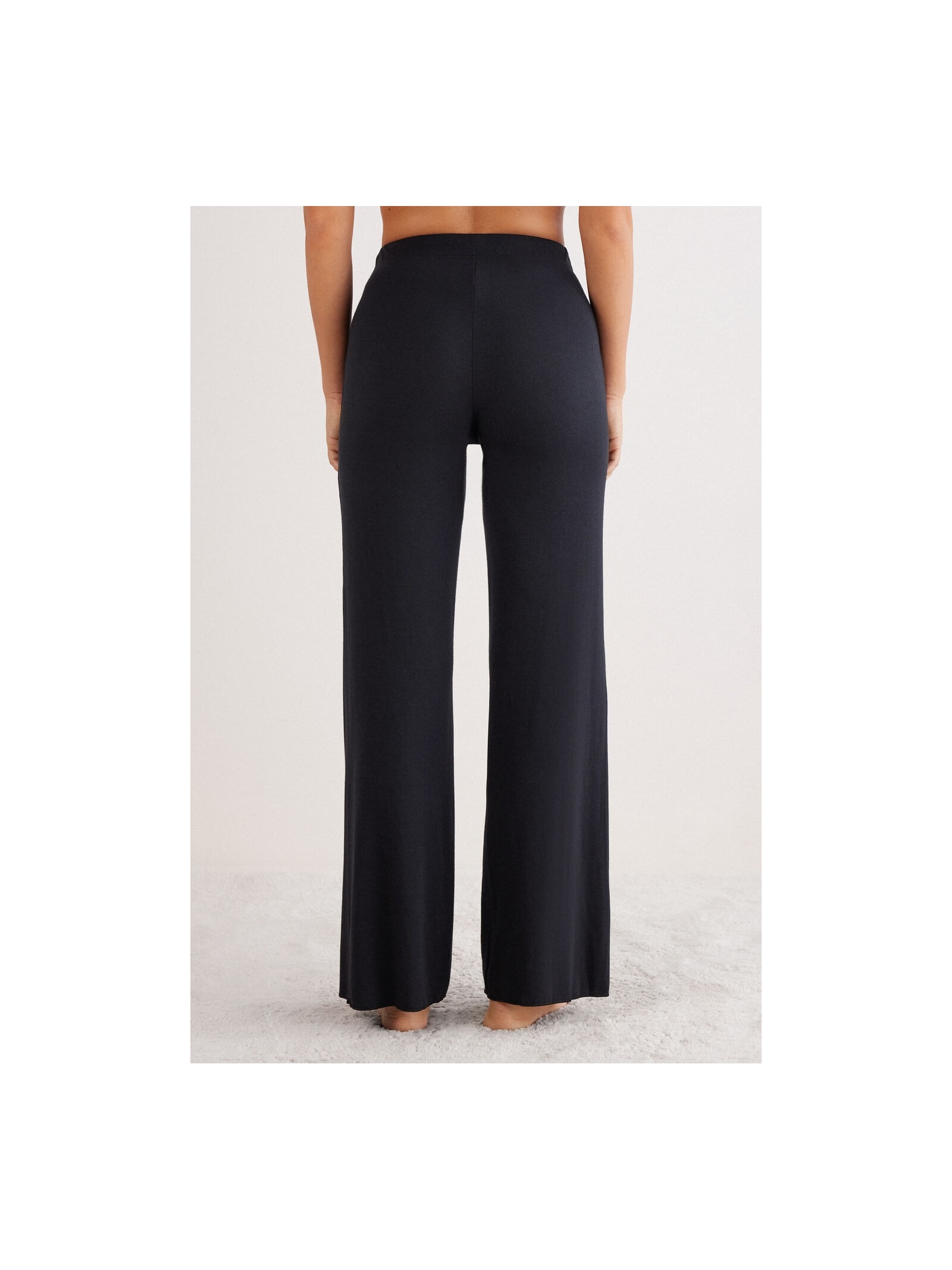 Calças Pantalona Em Modal Com Cashmere Ultralight Preto Intimissimi