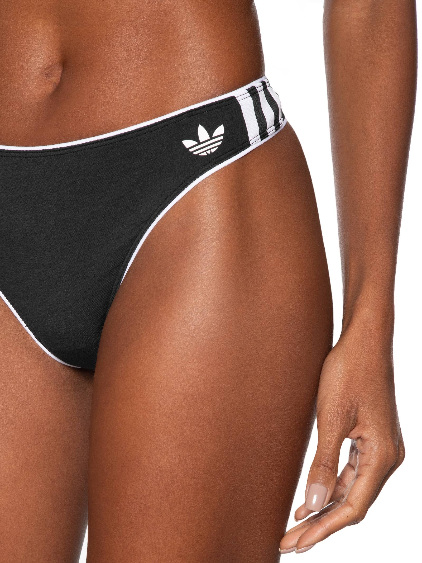 Calcinha Adicolor Comfort Flex Cotton Thong Preto Adidas Originals Underwear