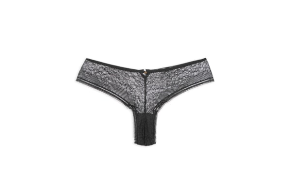 Calcinha Biquíni Asa Delta Em Renda - Preto