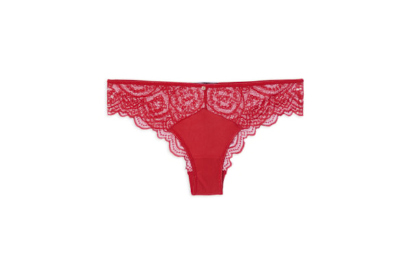 Calcinha Biquíni Em Microfibra Acetinada - Vermelho