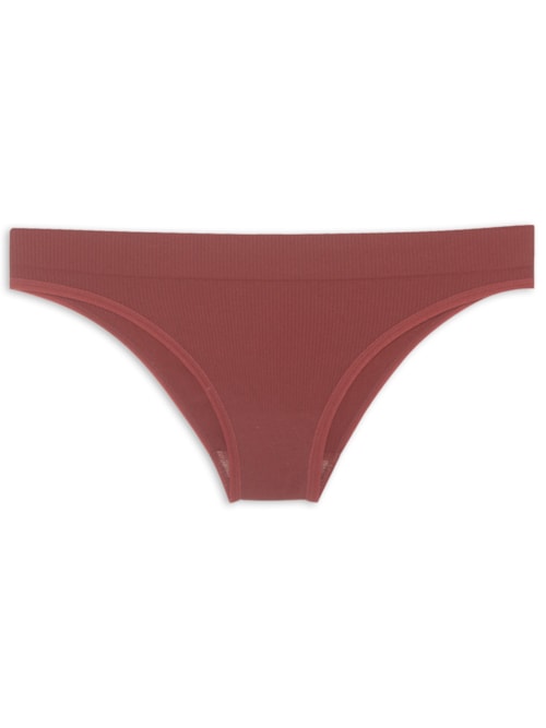 Calcinha Biquíni Em Microfibra Canelada – Vinho