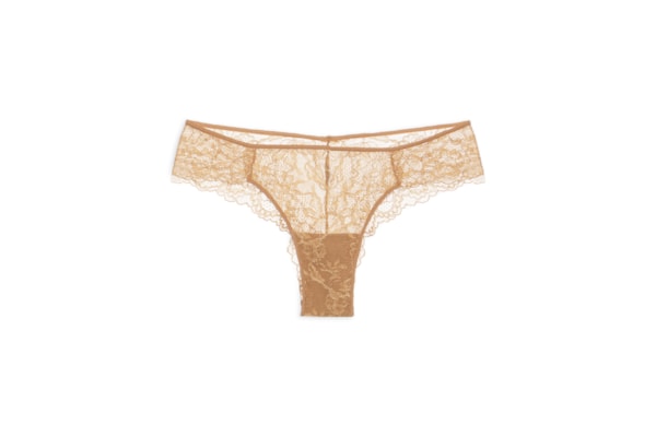 Calcinha Biquíni Em Renda - Dourado